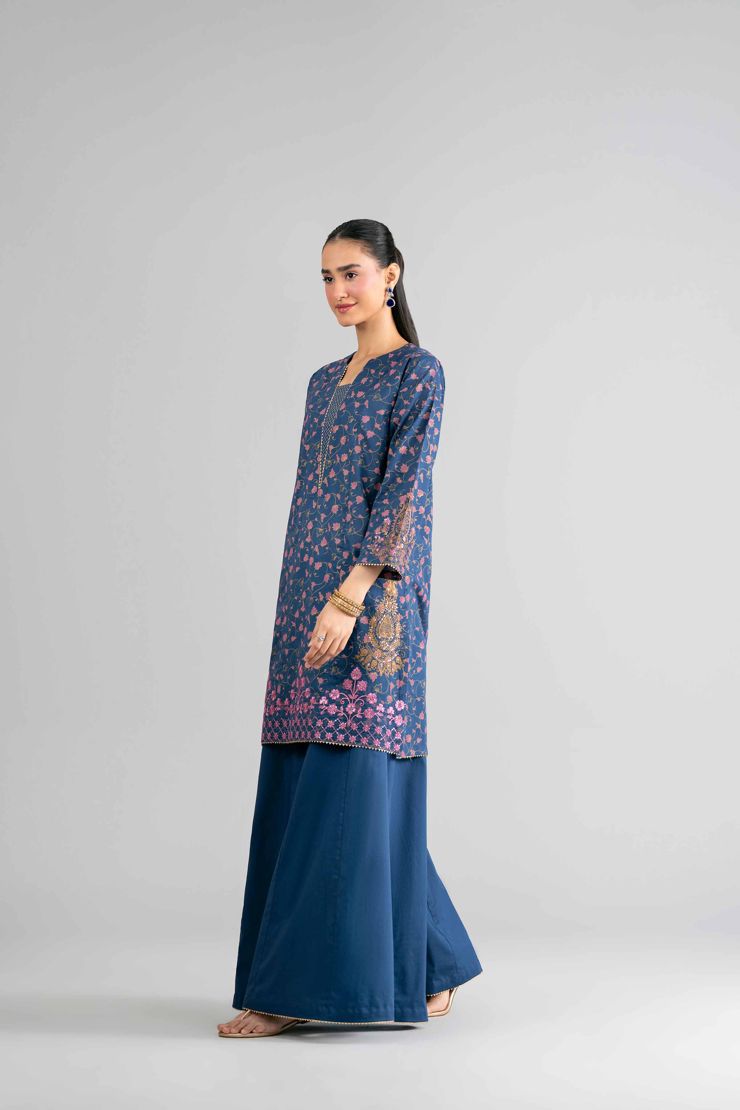 2 Piece - Printed Embroidered Suit - PMD26-04 M - Image 4