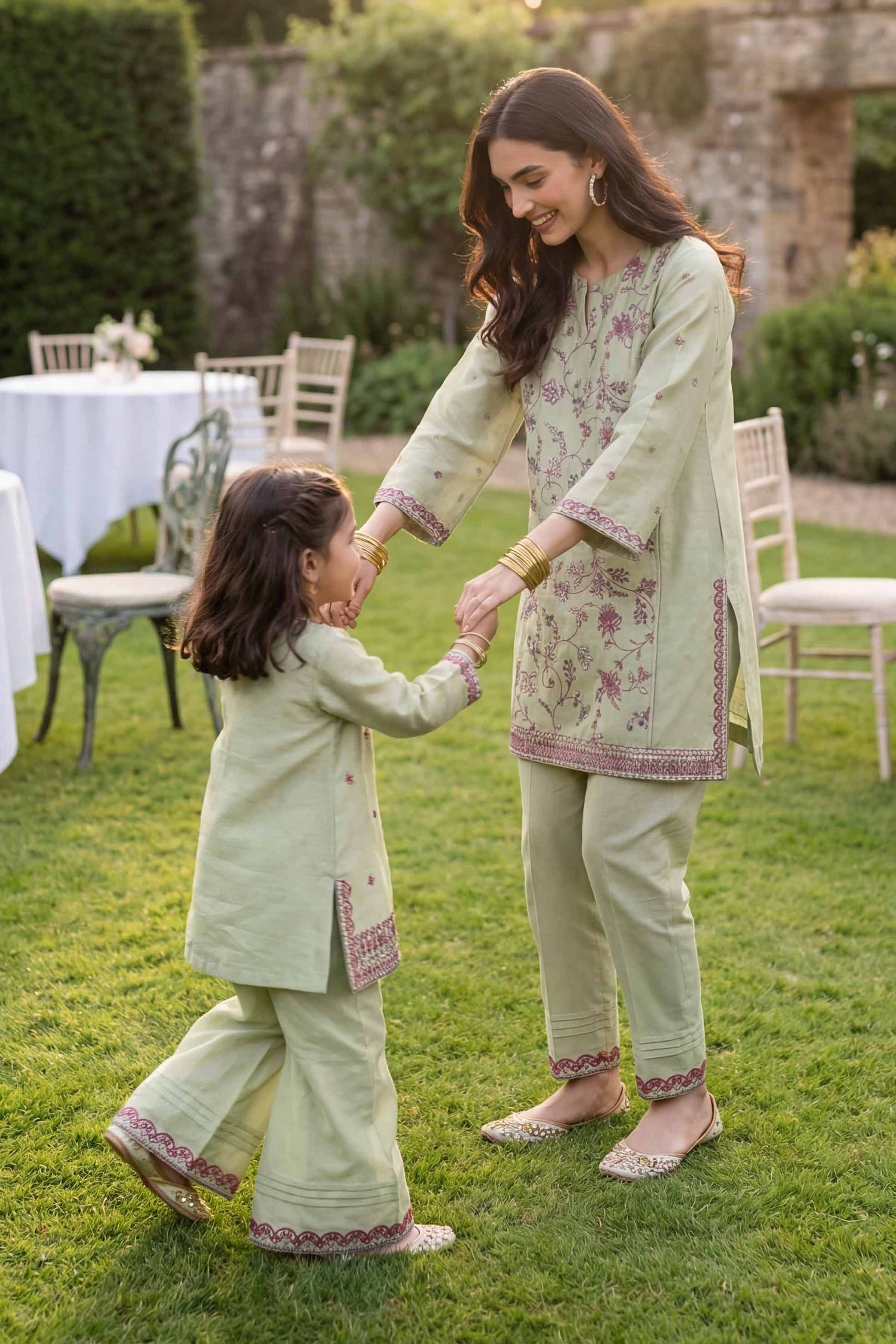 2 Piece - Embroidered Suit - PMD26-17 D - Image 2