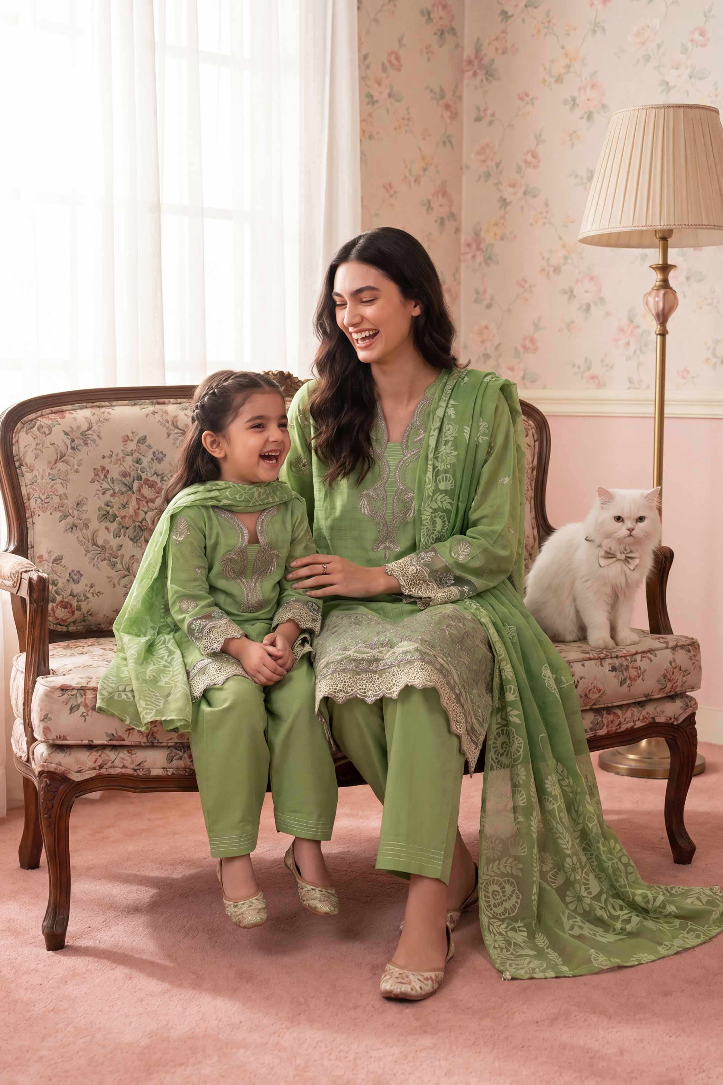 3 Piece - Embroidered Suit - PMD26-32 D - Image 3