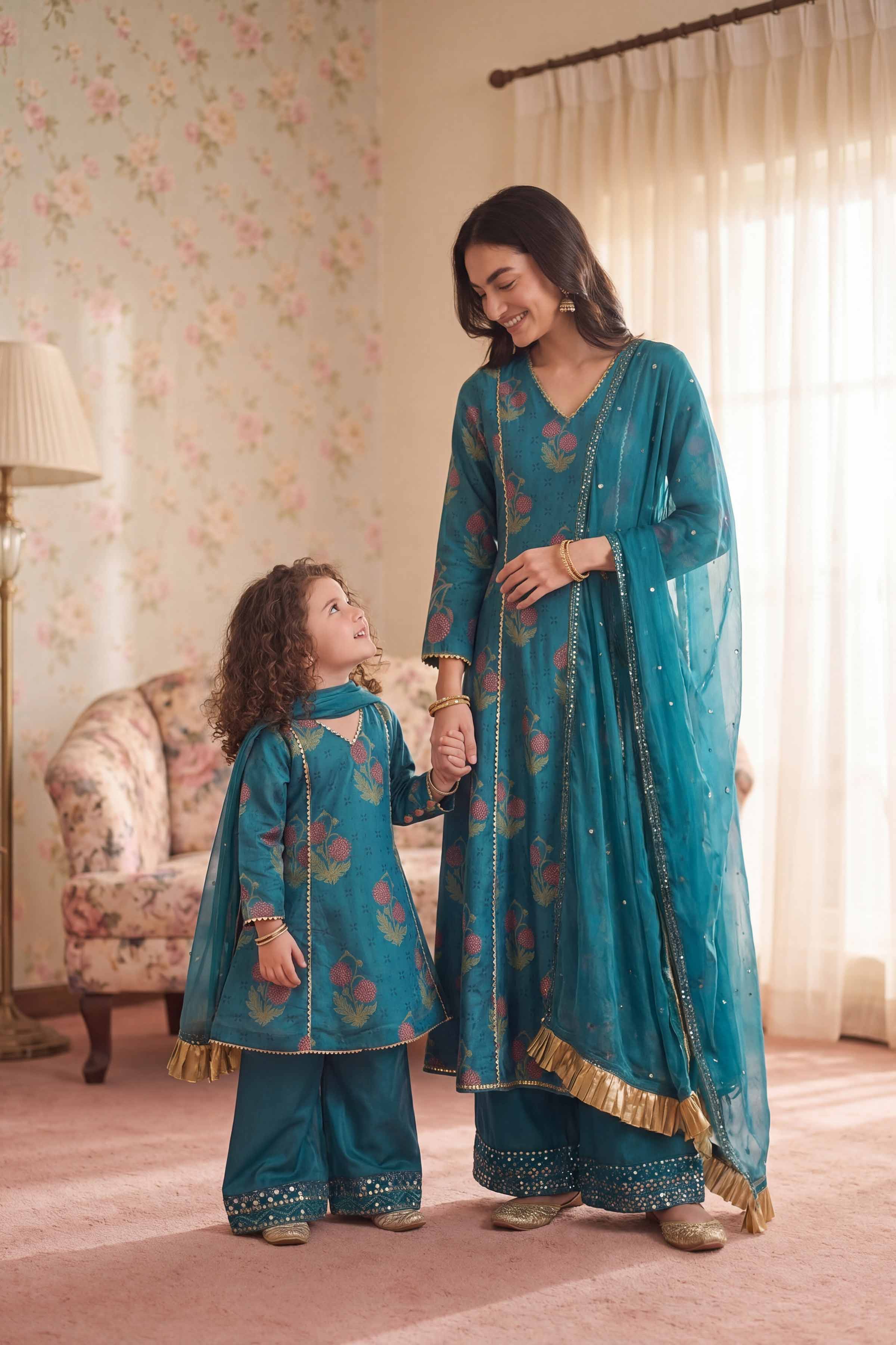 3 Piece - Embroidered Suit - PMD26-40 D - Image 2