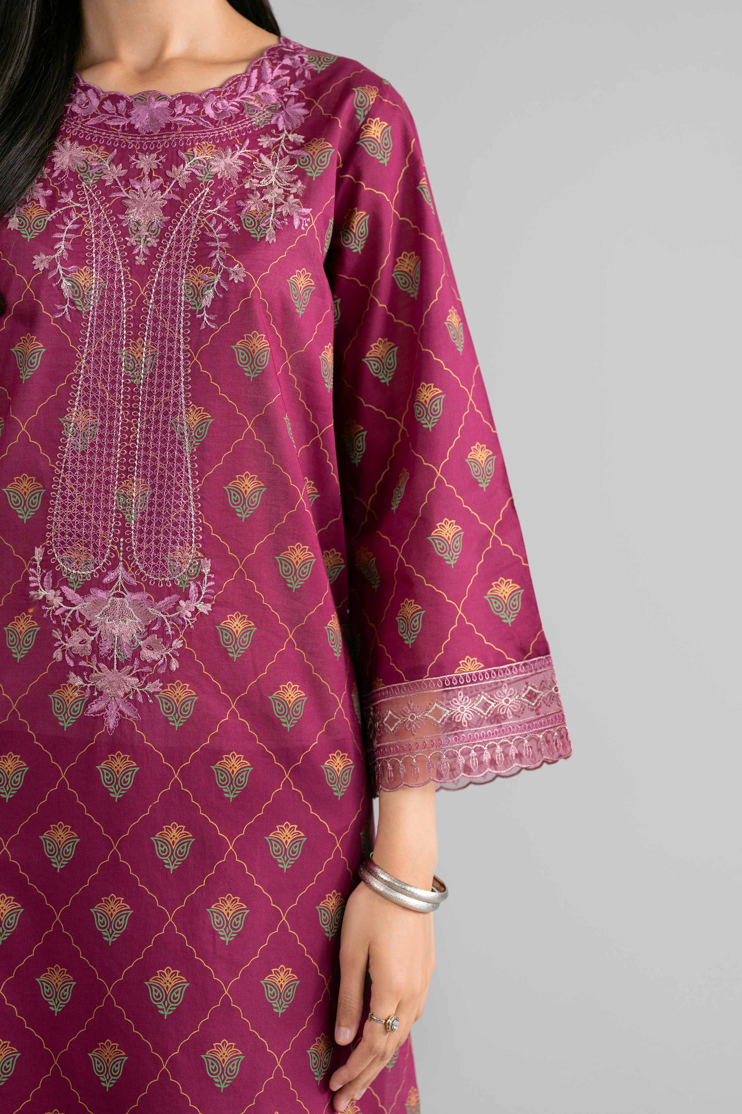3 Piece - Printed Embroidered Suit - PMD26-41 M - Image 7