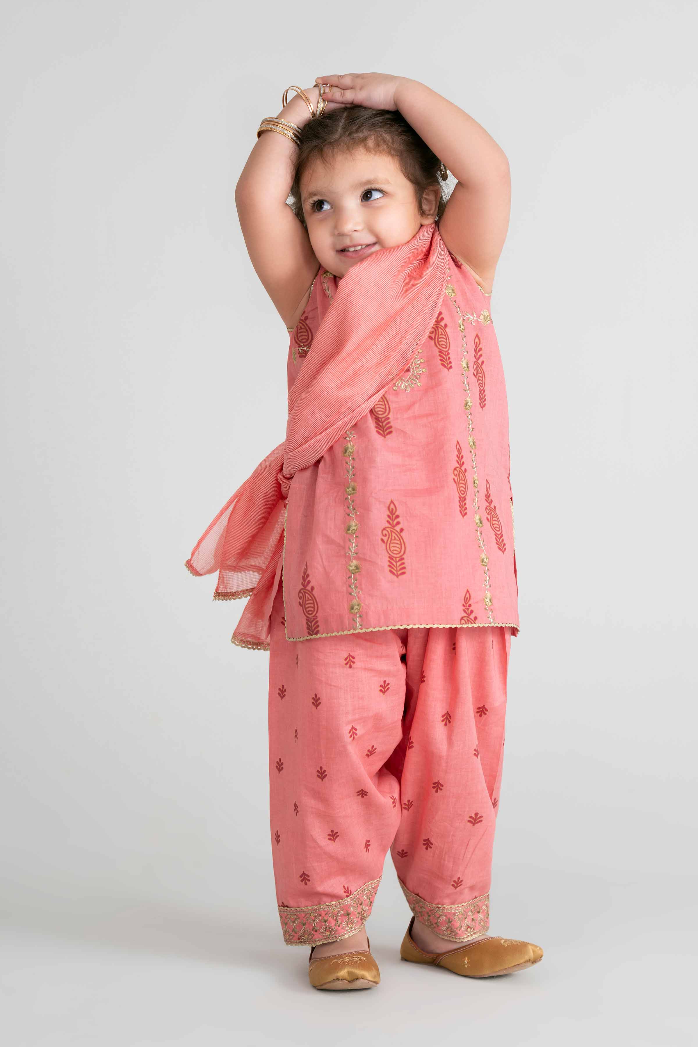 3 Piece - Printed Embroidered Suit - PMD26-42 D - Image 3