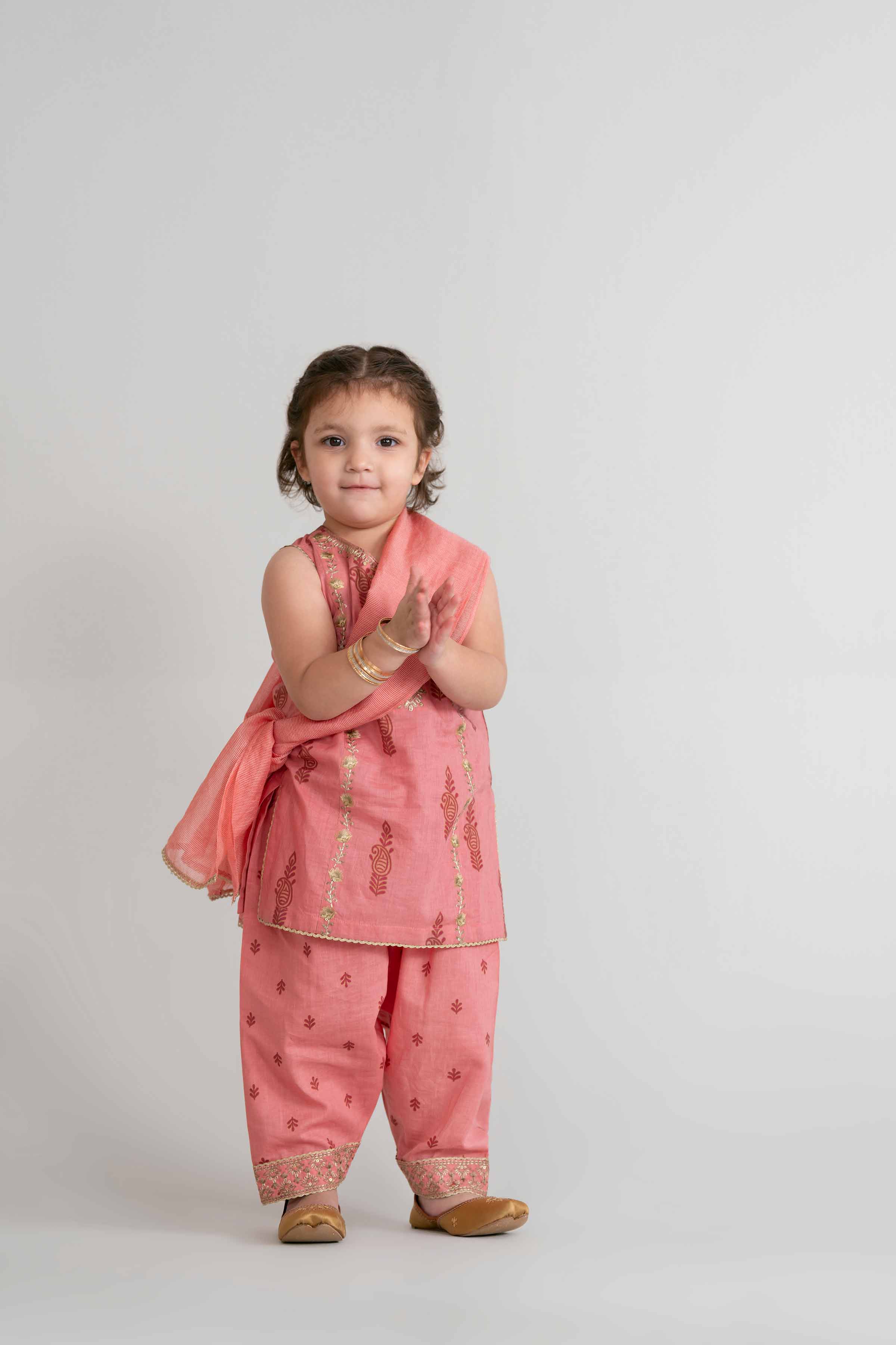 3 Piece - Printed Embroidered Suit - PMD26-42 D - Image 4