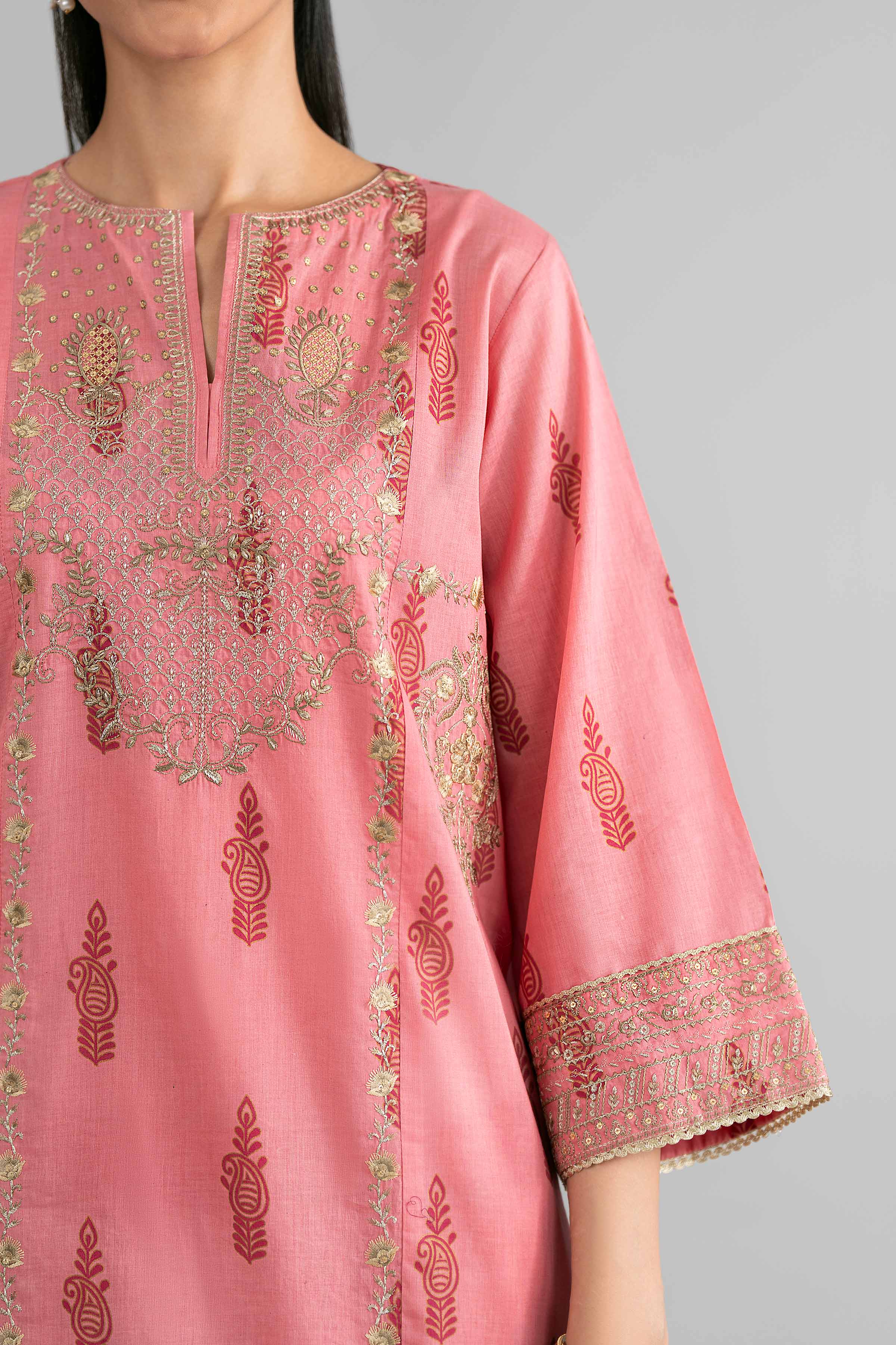 3 Piece - Printed Embroidered Suit - PMD26-42 M - Image 7