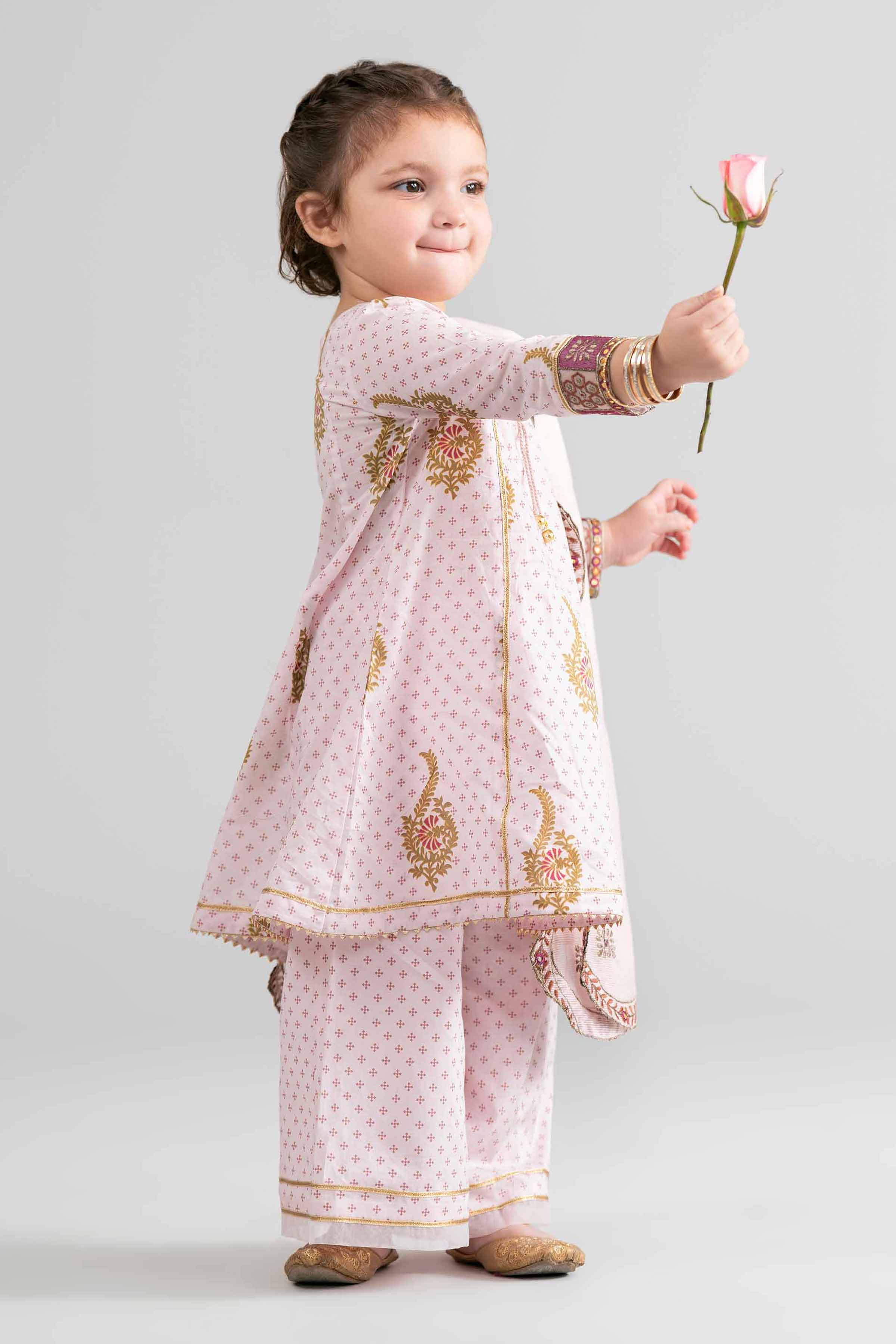 3 Piece - Printed Embroidered Suit - PMD26-44 D