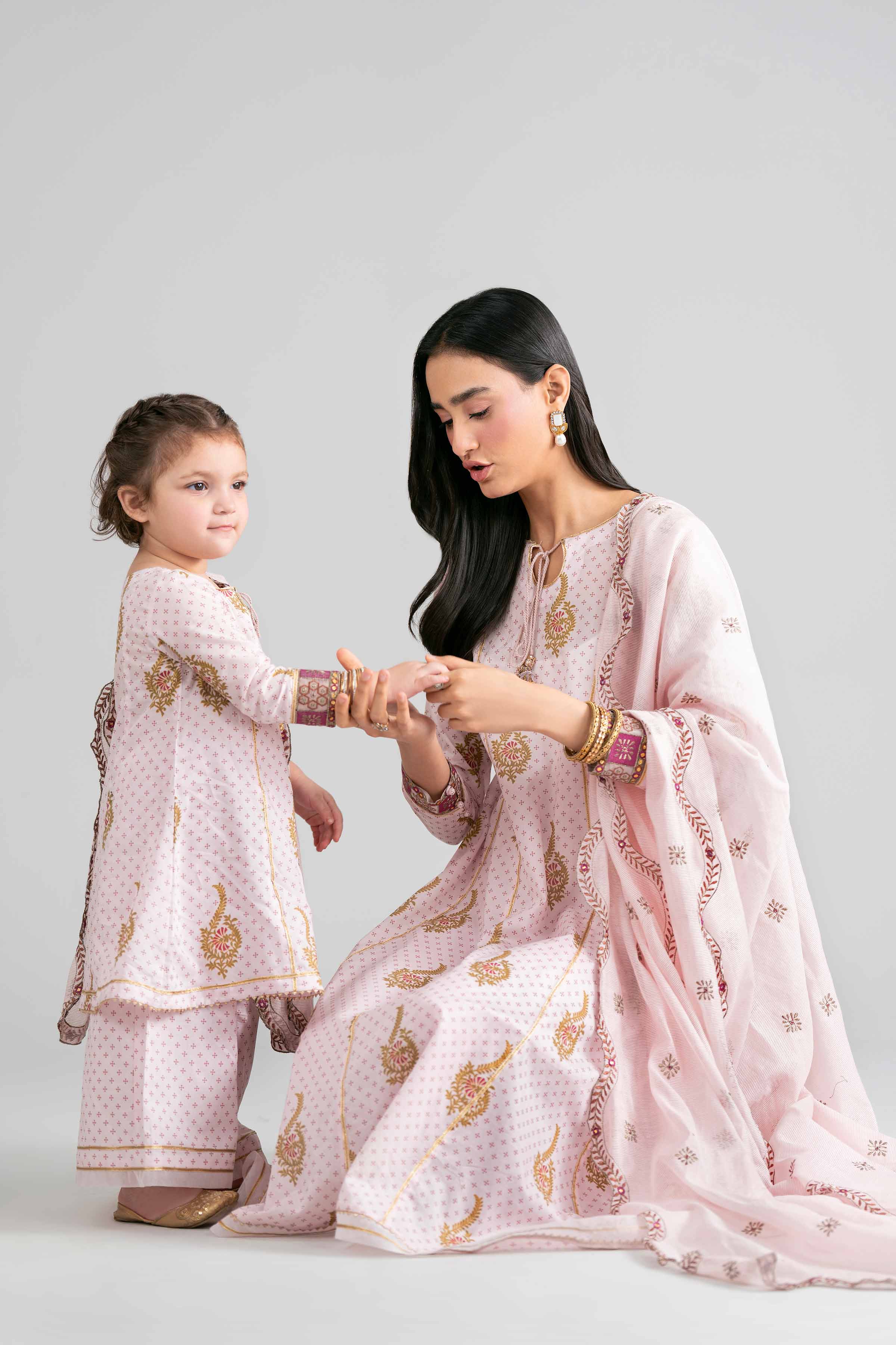 3 Piece - Printed Embroidered Suit - PMD26-44 D - Image 4