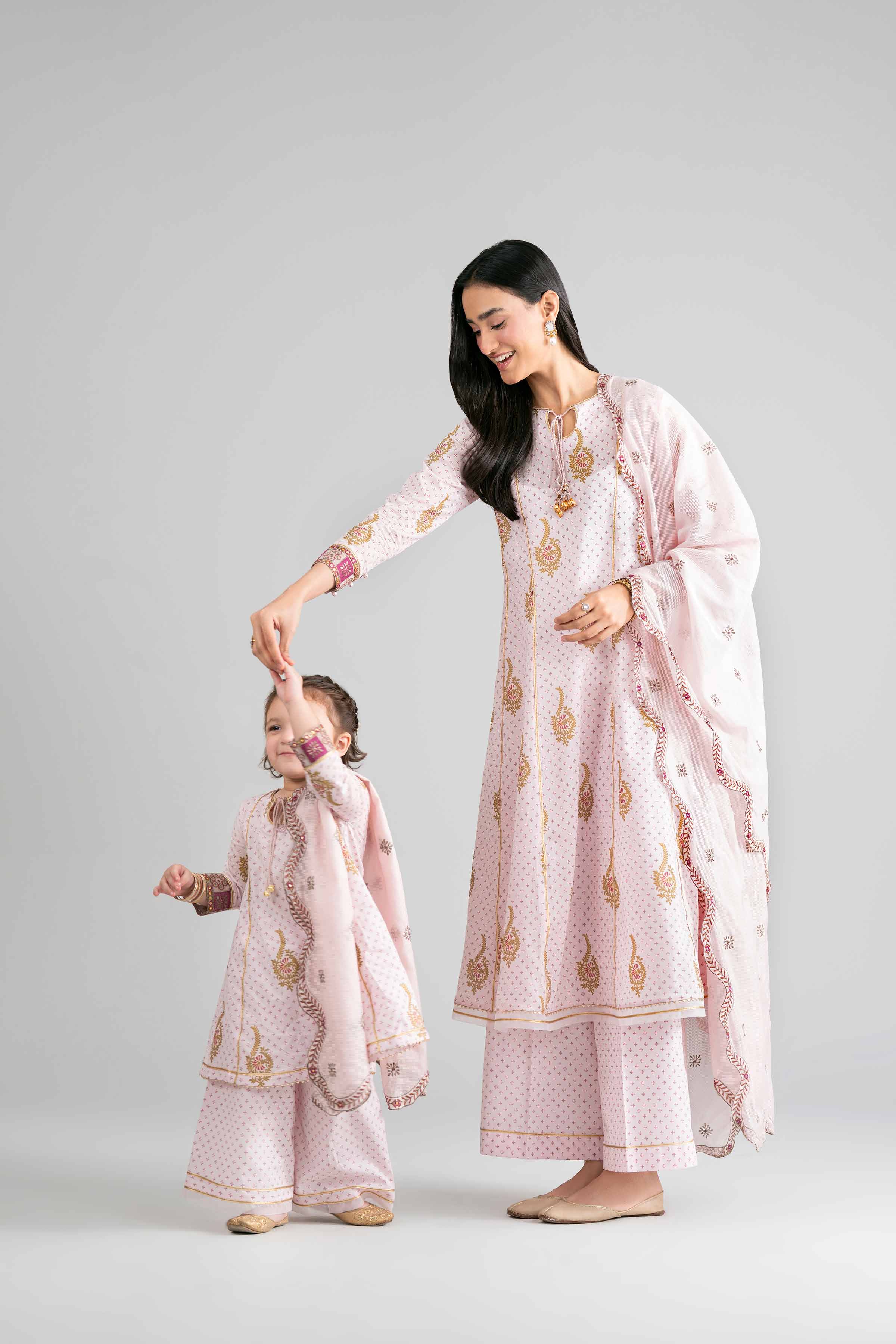 3 Piece - Printed Embroidered Suit - PMD26-44 D - Image 5