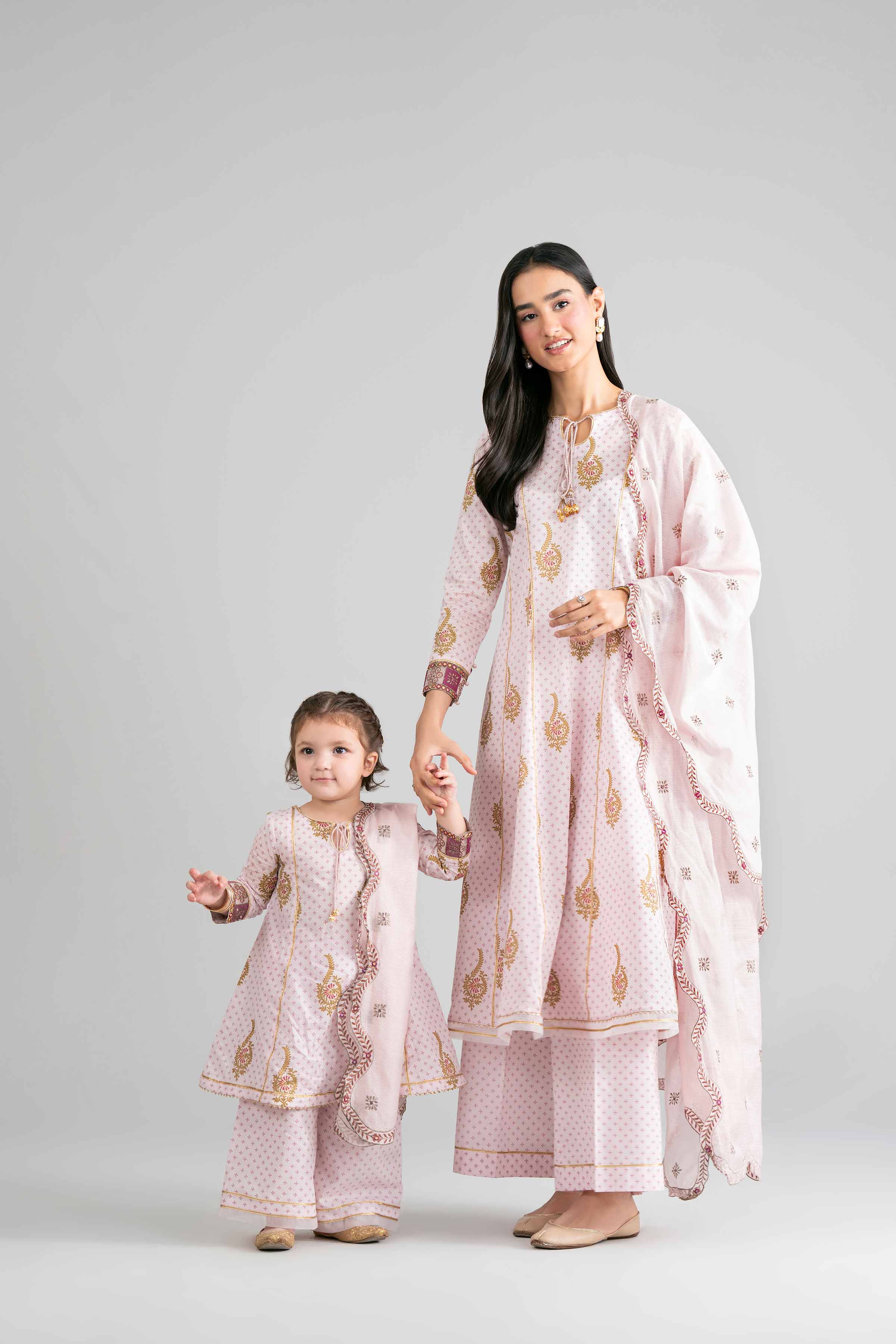 3 Piece - Printed Embroidered Suit - PMD26-44 D - Image 6