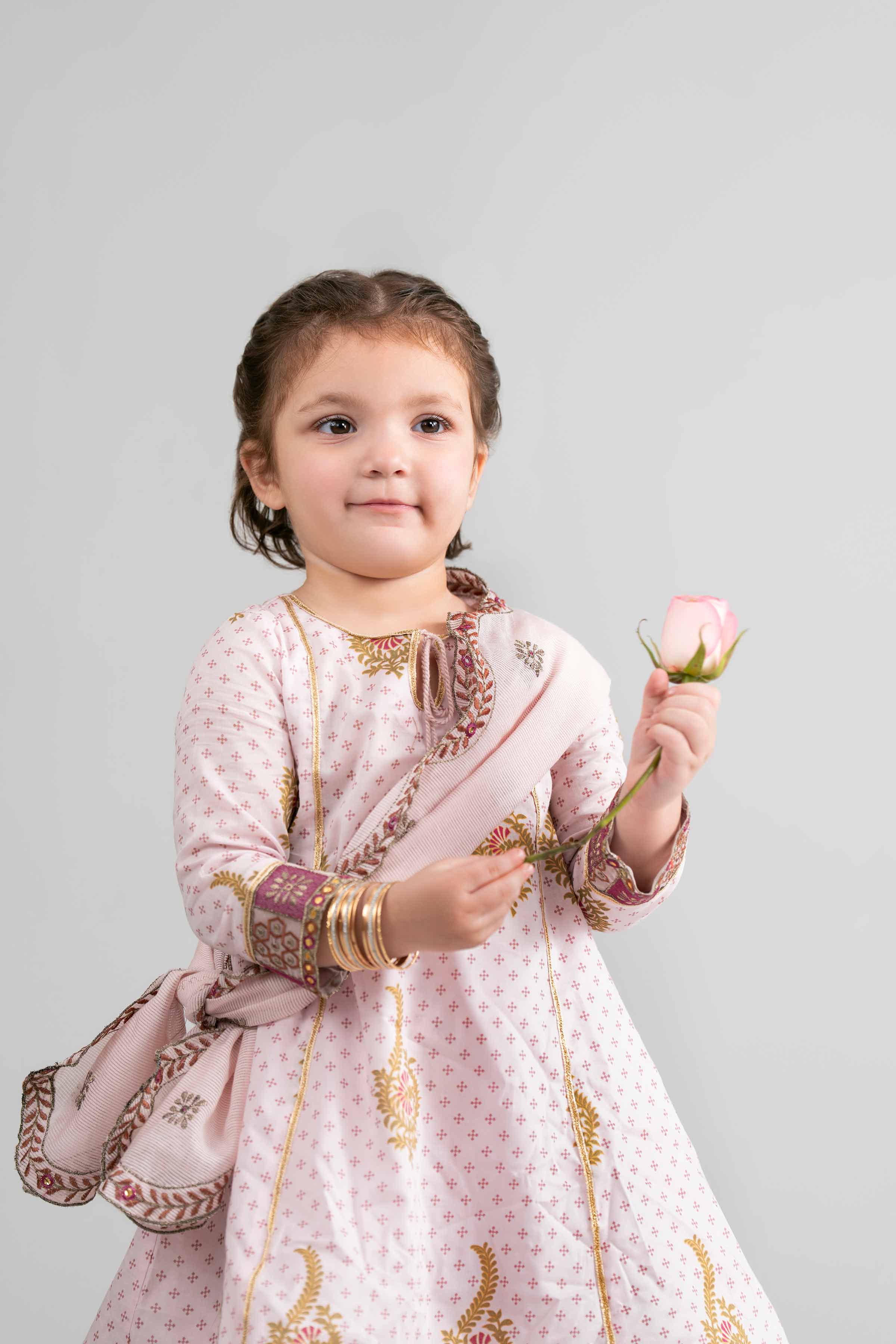 3 Piece - Printed Embroidered Suit - PMD26-44 D - Image 9
