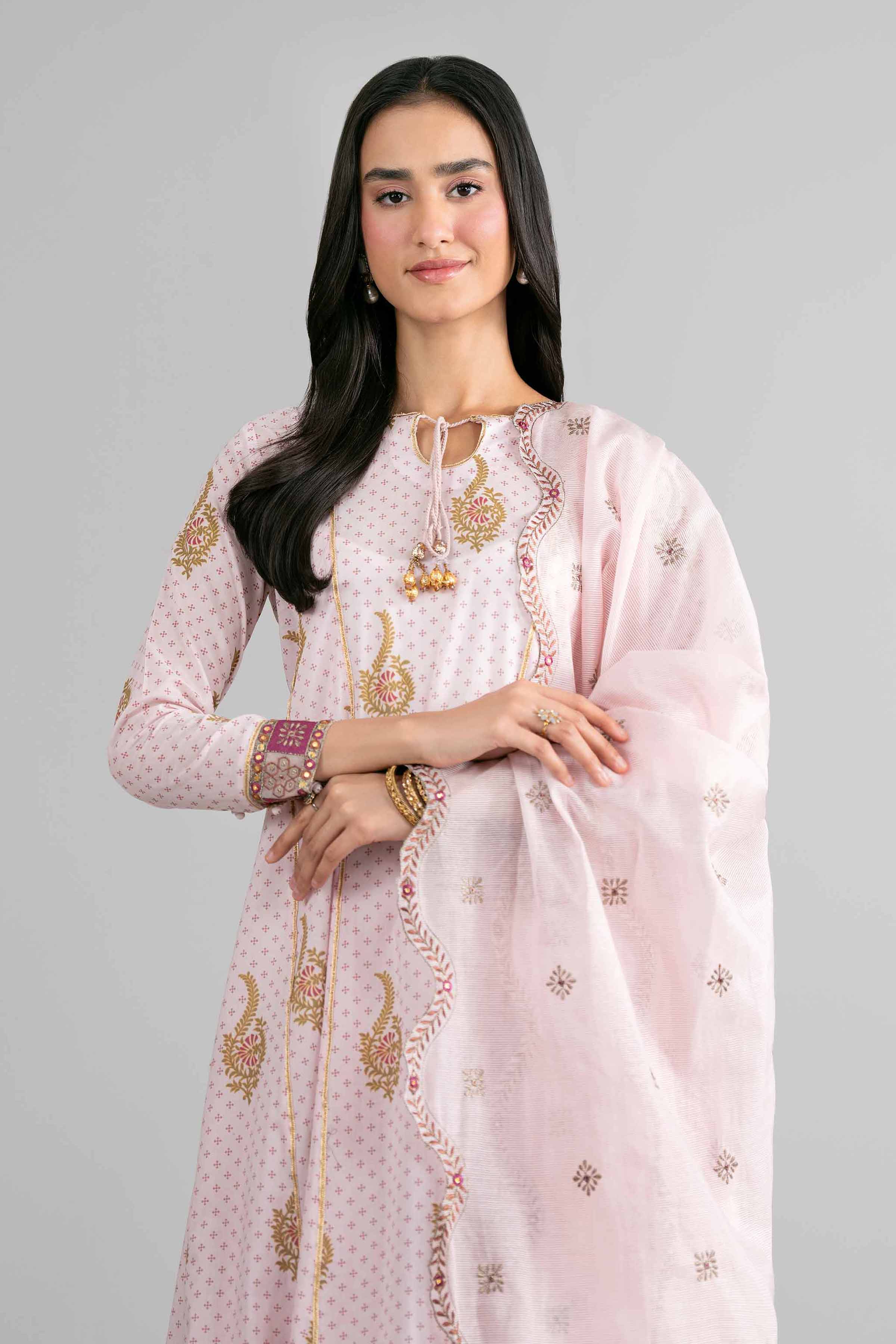 3 Piece - Printed Embroidered Suit - PMD26-44 M - Image 2