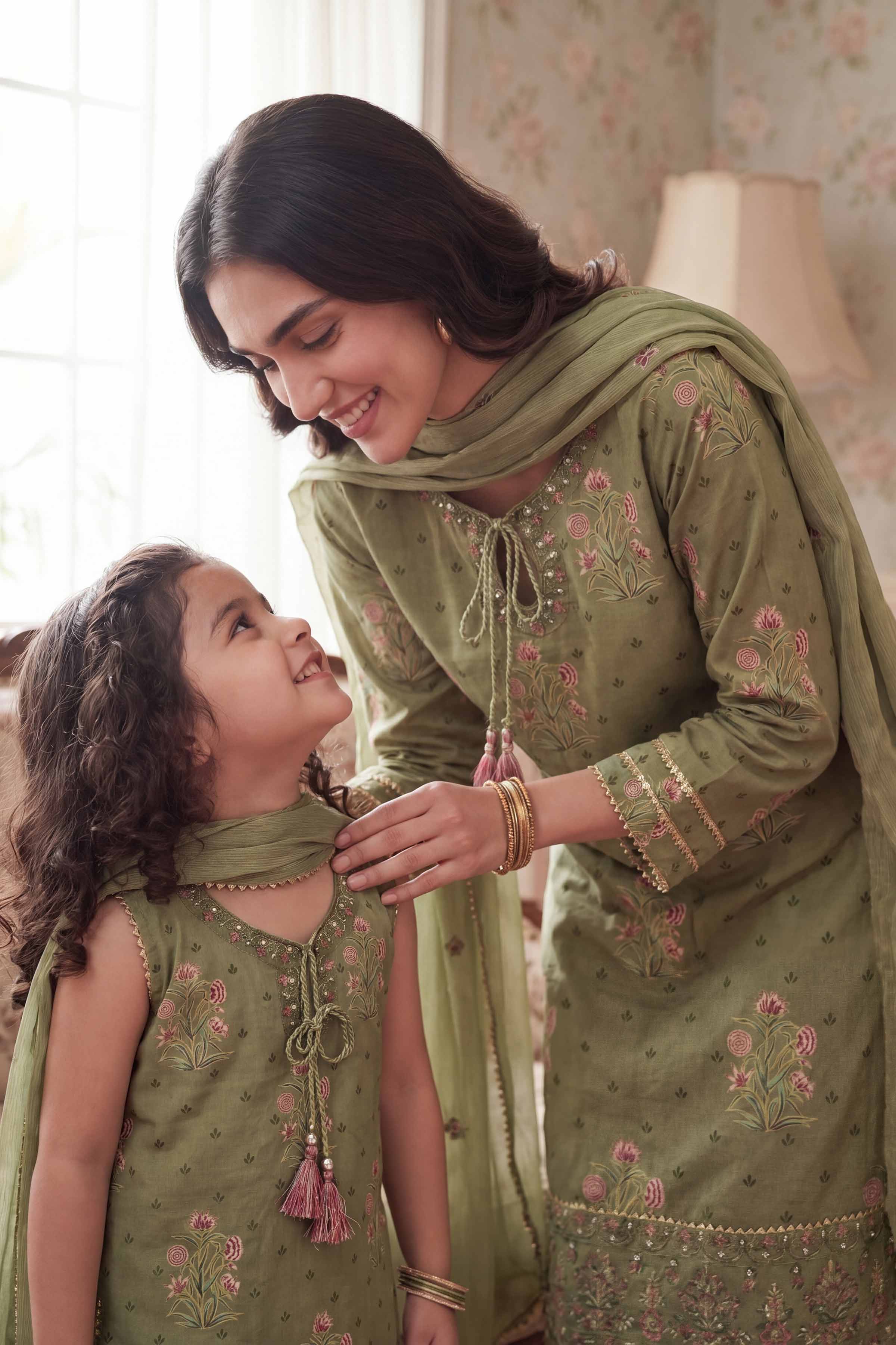 3 Piece - Printed Embroidered Suit - PMD26-46 M - Image 5