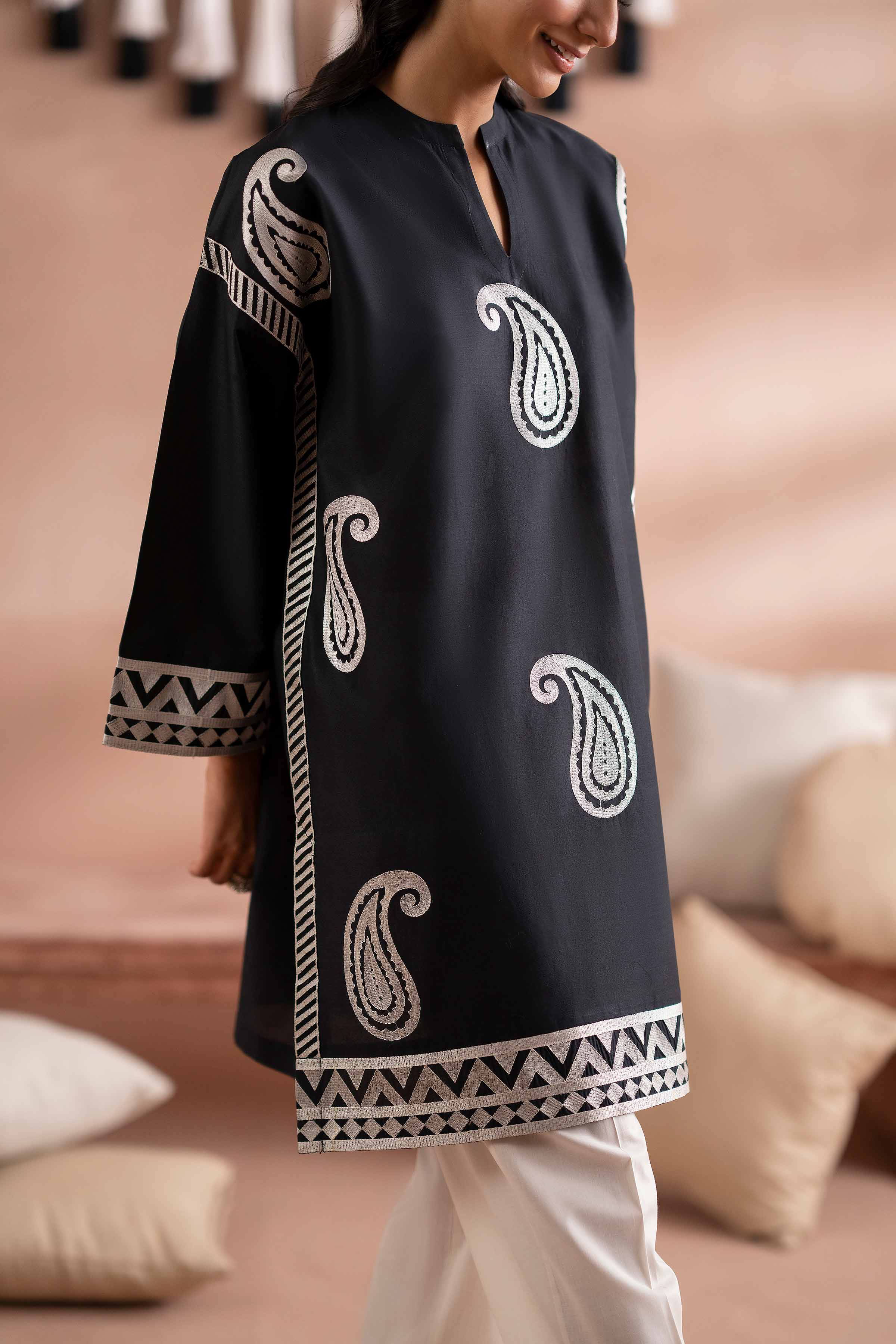 2 Piece - Embroidered Suit - PS25-102 - Image 6