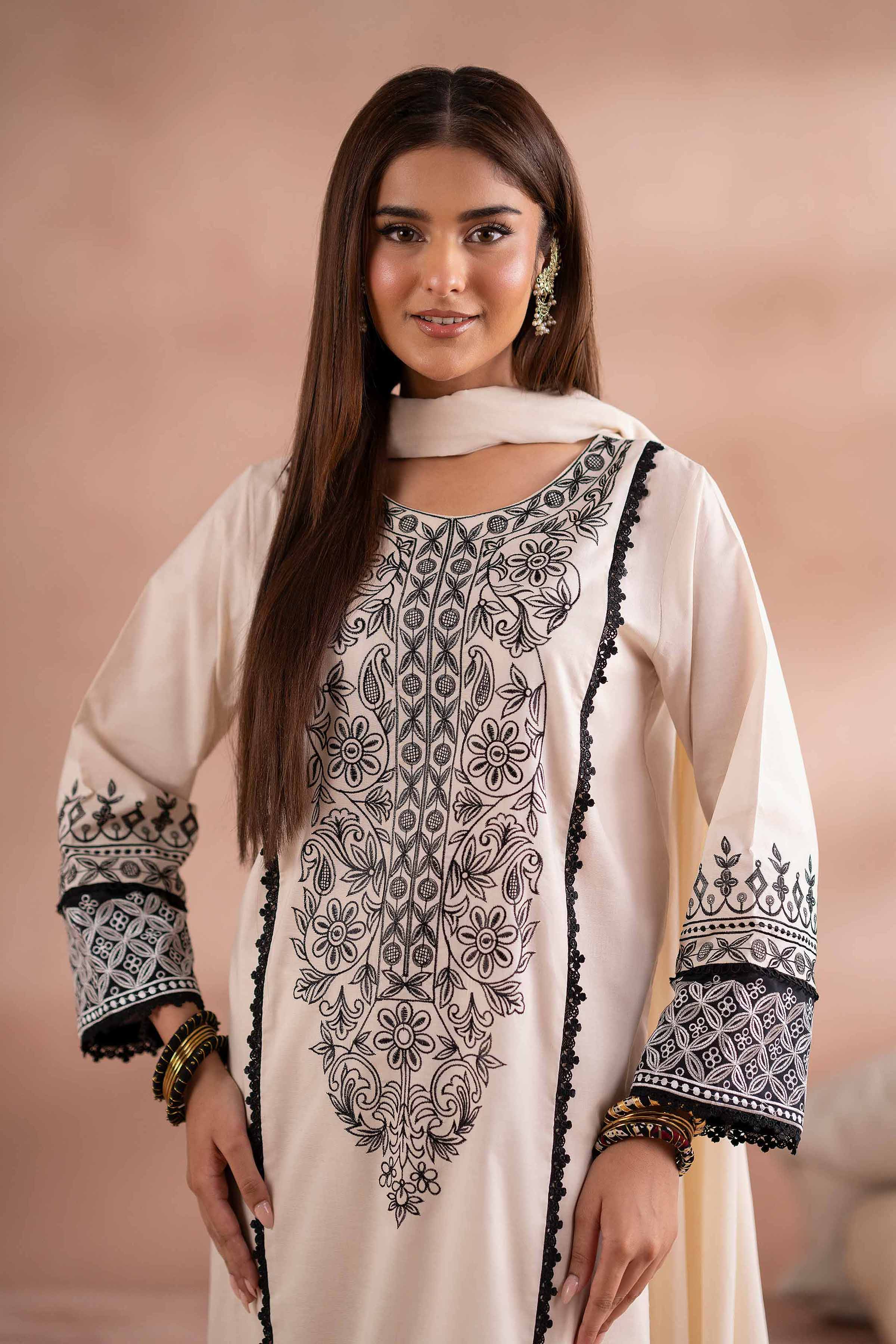 3 Piece - Embroidered Suit - PS25-162 - Image 2