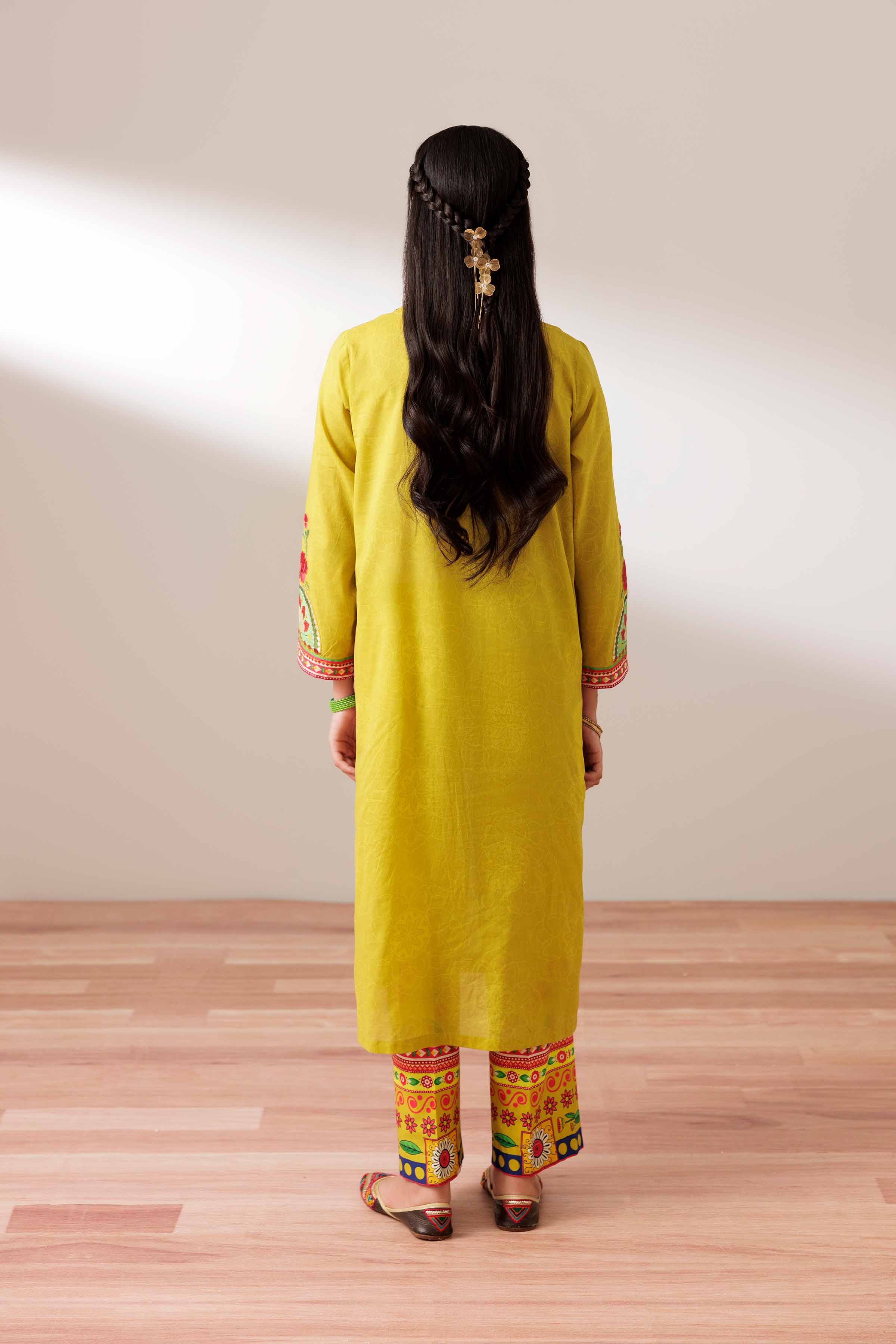 2 Piece - Printed Embroidered Suit - PS25-167 - Image 7