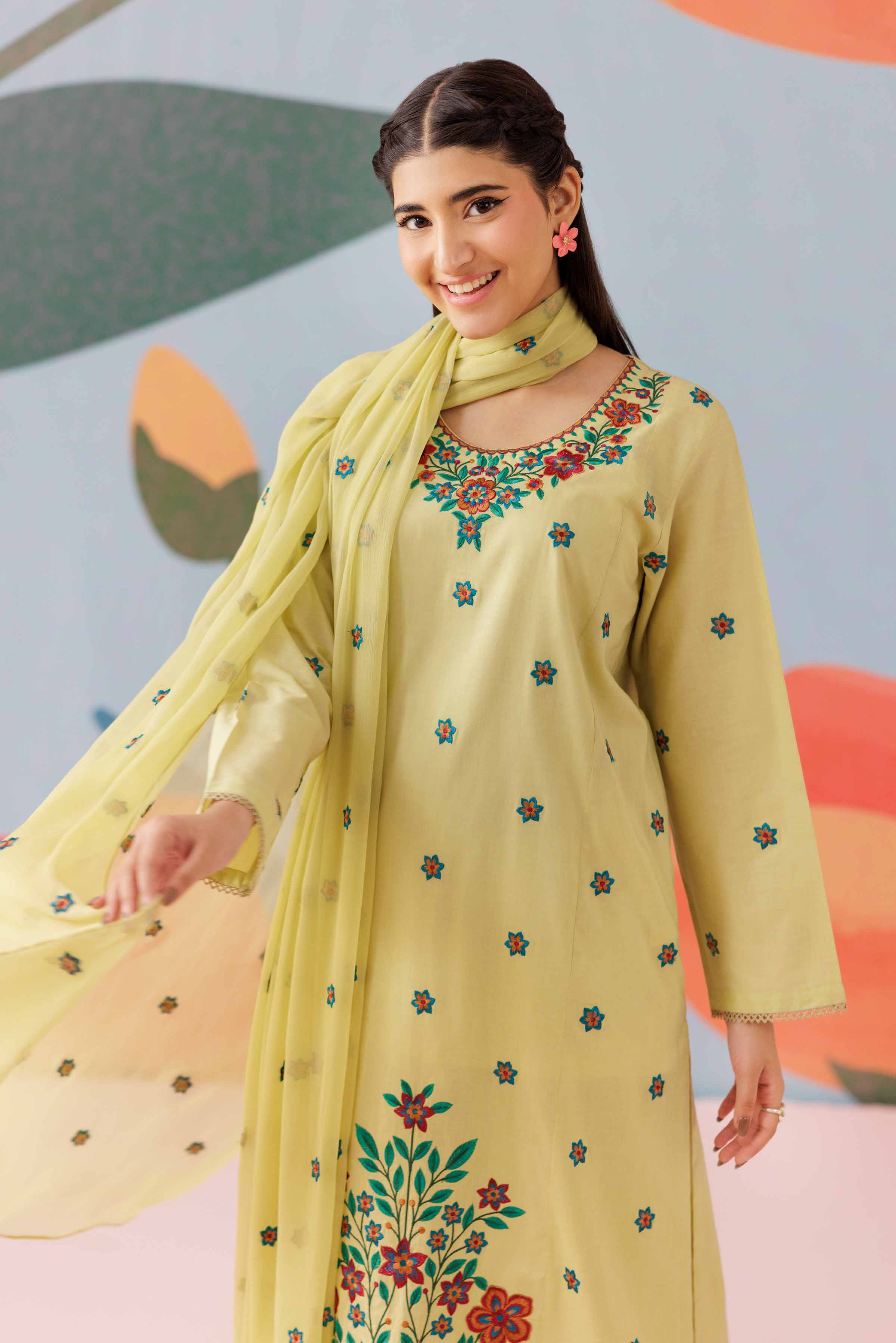 3 Piece - Embroidered Suit - PS25-168 - Image 2