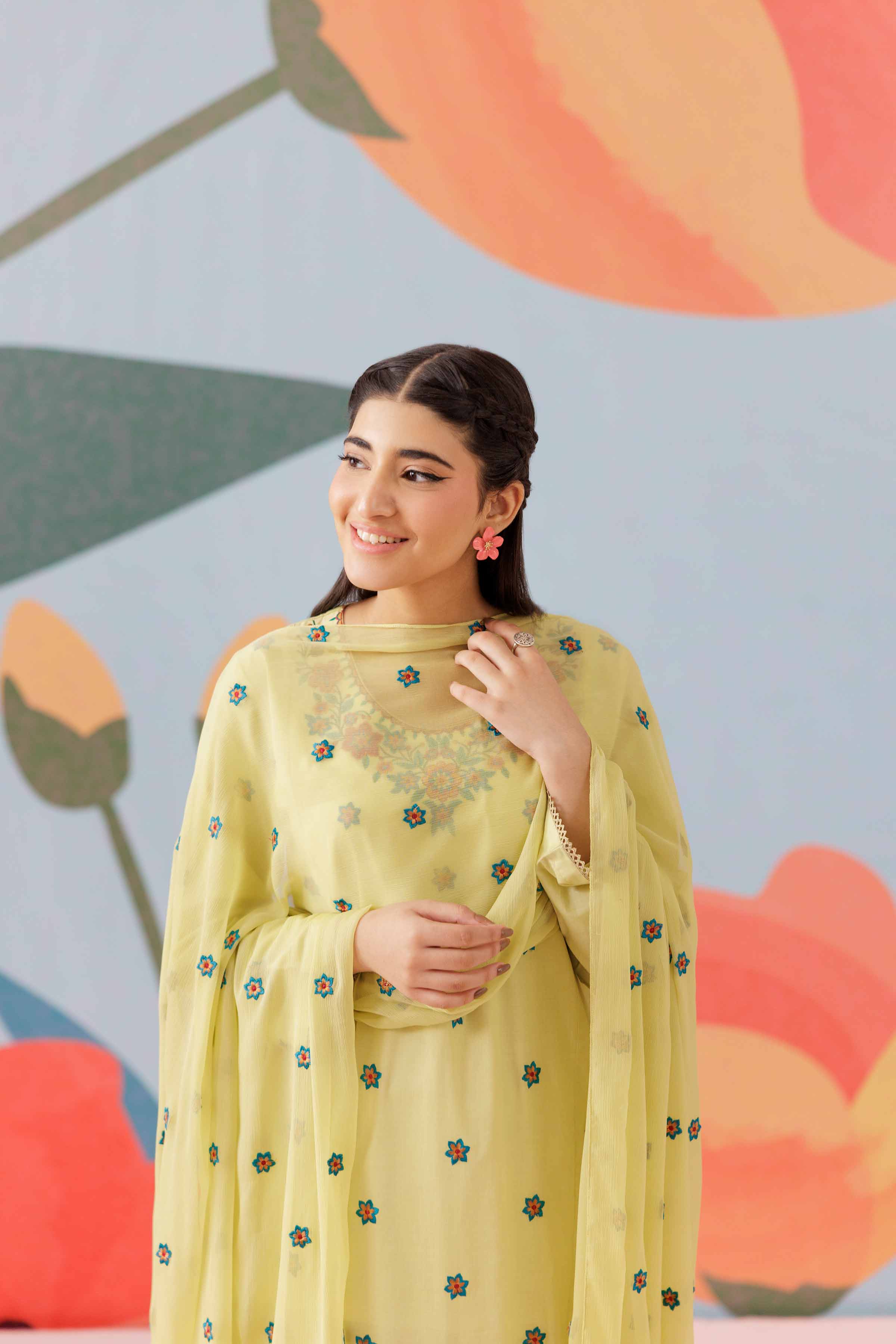 3 Piece - Embroidered Suit - PS25-168 - Image 4