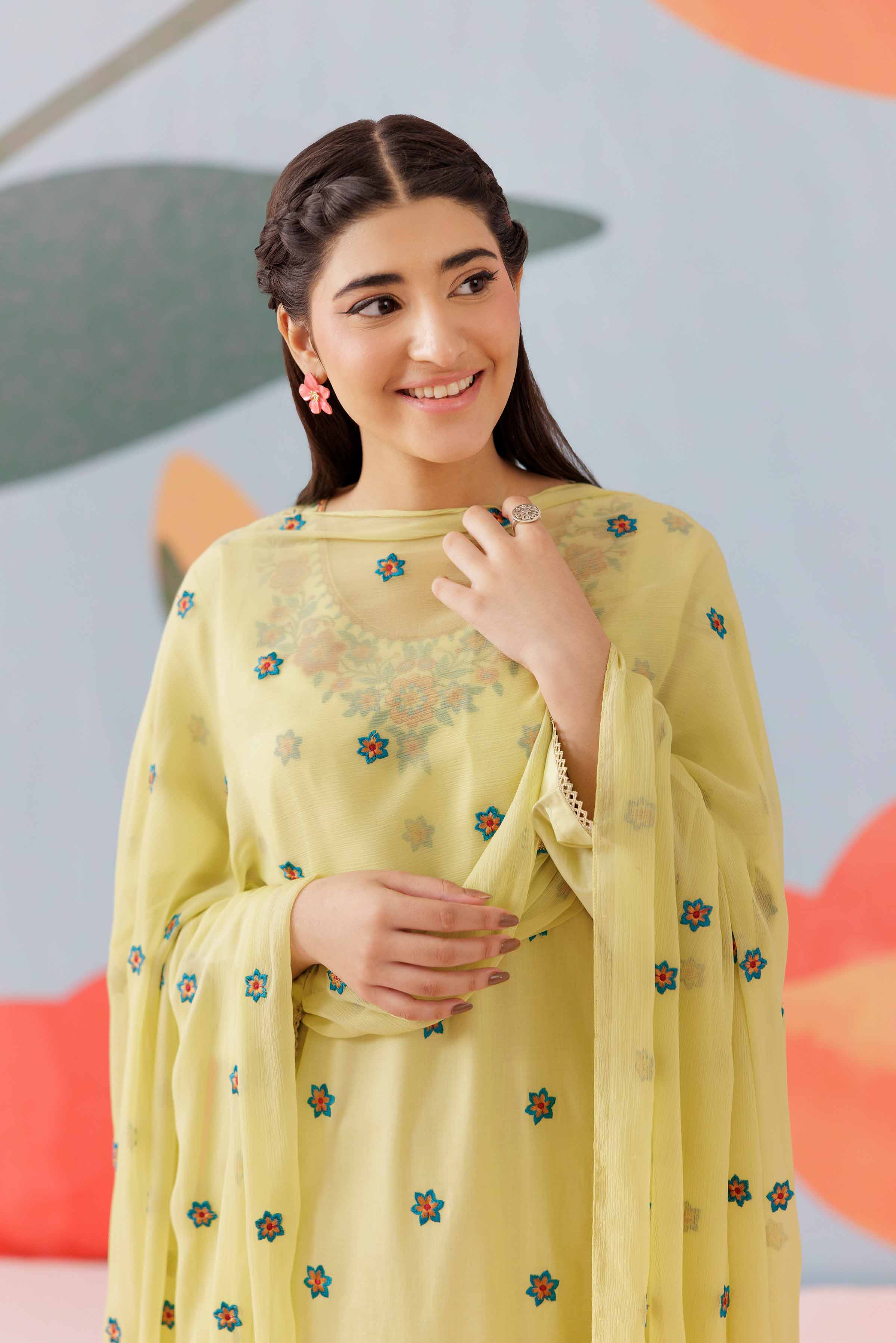 3 Piece - Embroidered Suit - PS25-168 - Image 5