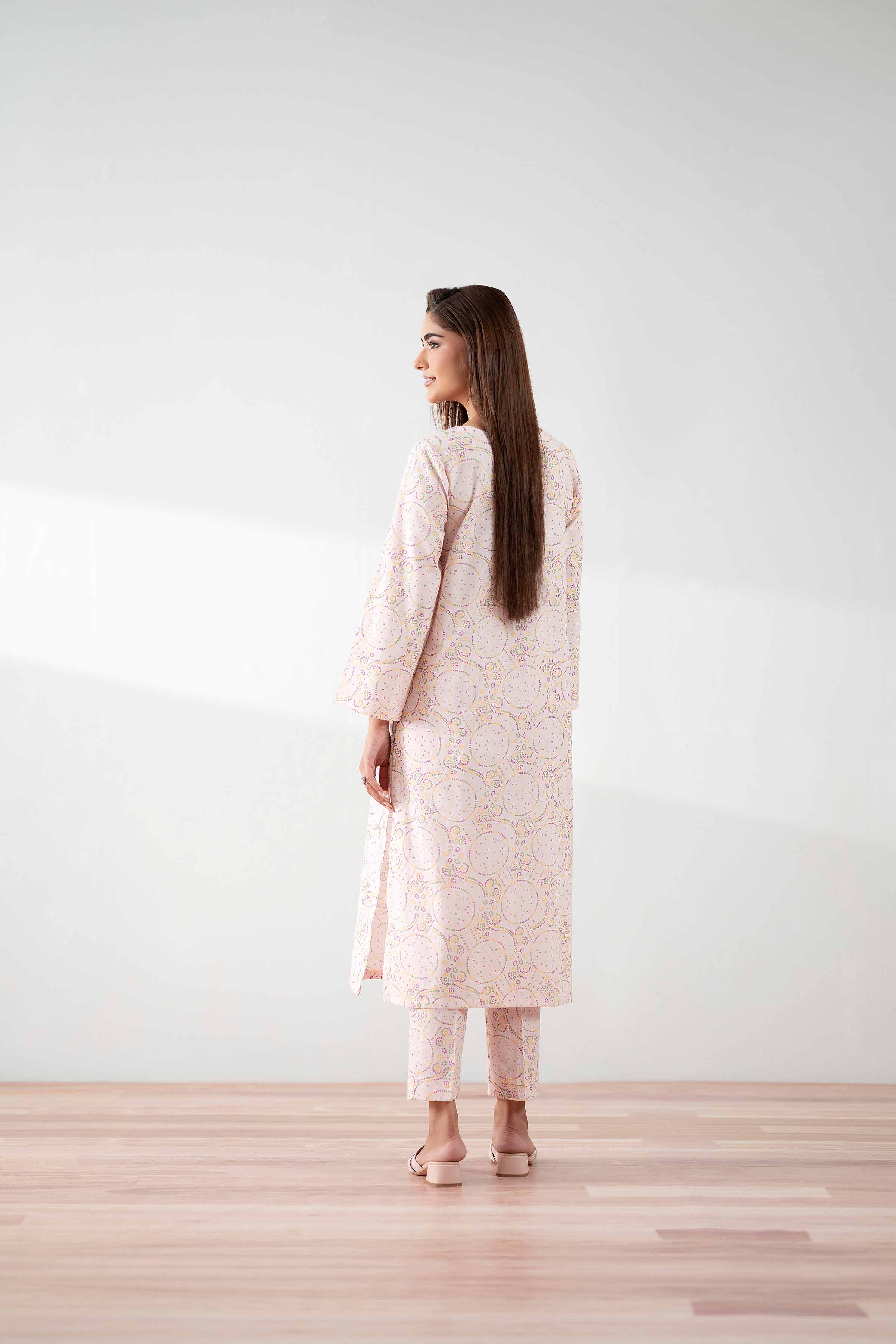 2 Piece - Printed Embroidered Suit - PS25-177 - Image 3