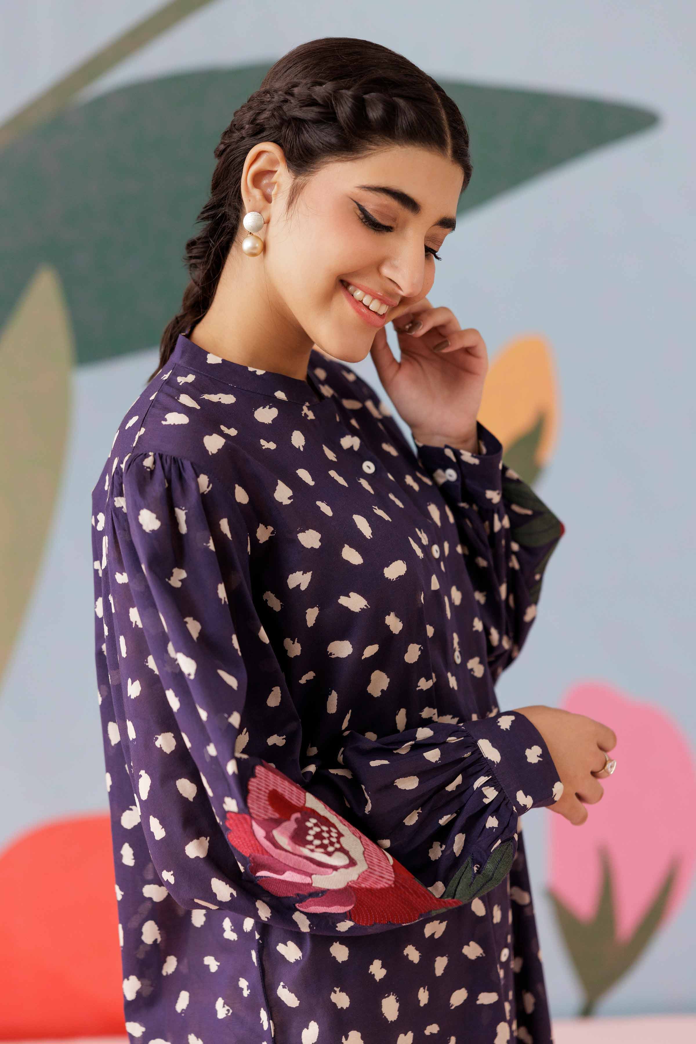 Printed Embroidered Shirt - PS25-187