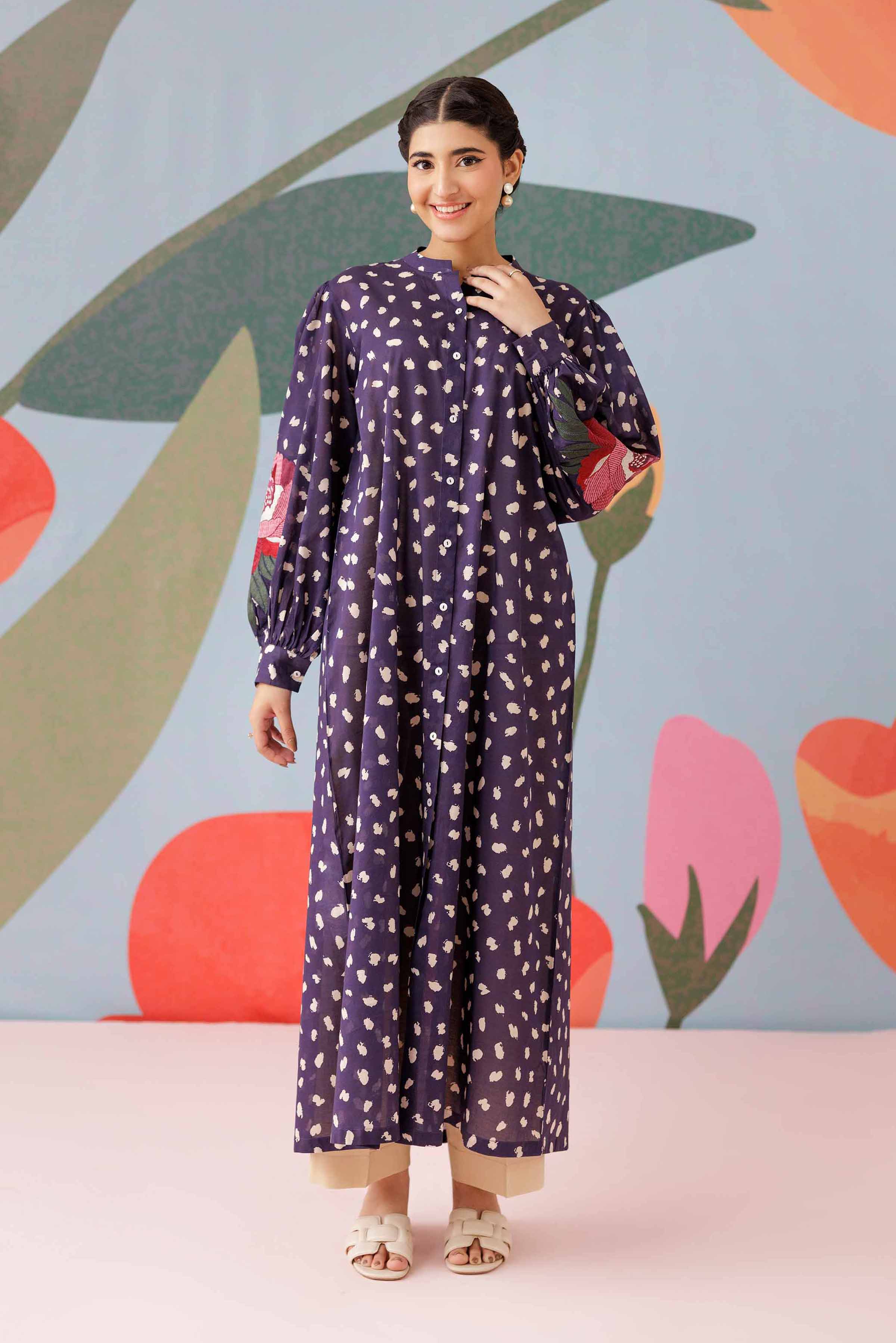 Printed Embroidered Shirt - PS25-187 - Image 2