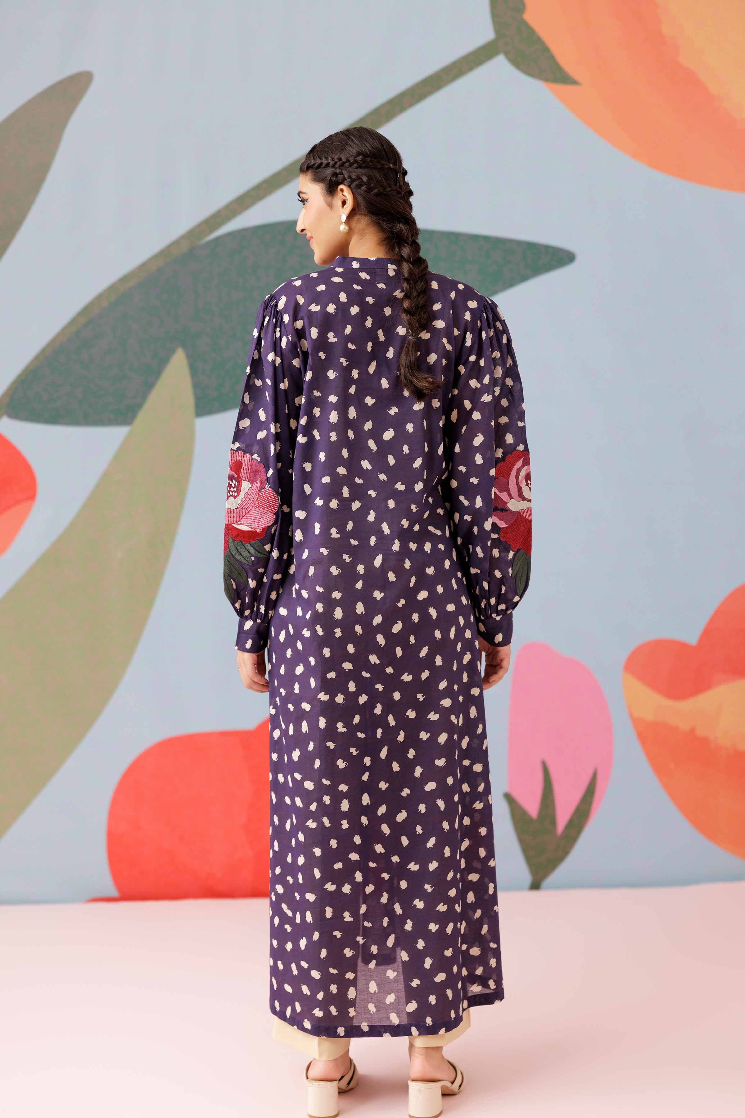 Printed Embroidered Shirt - PS25-187 - Image 3