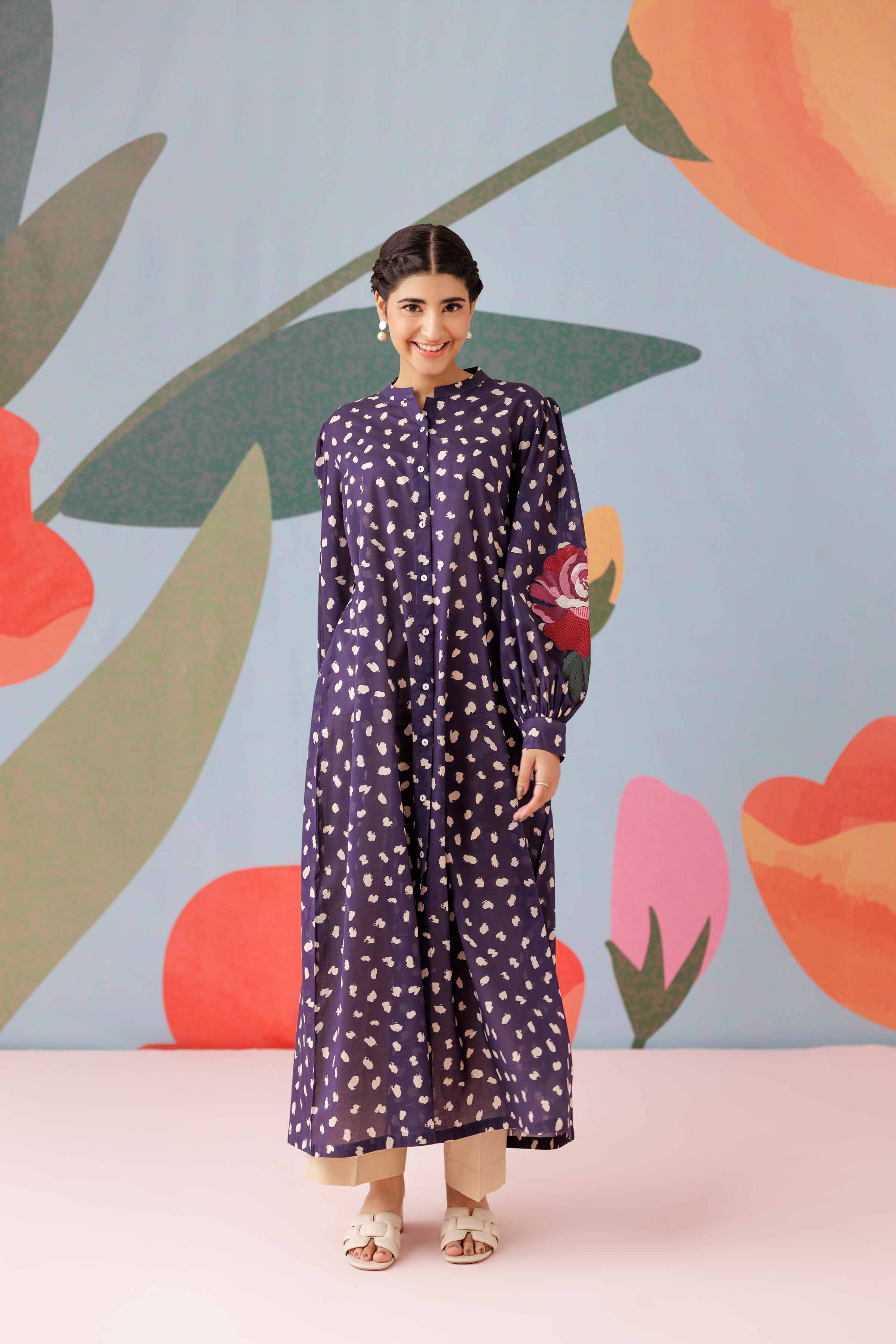 Printed Embroidered Shirt - PS25-187 - Image 5