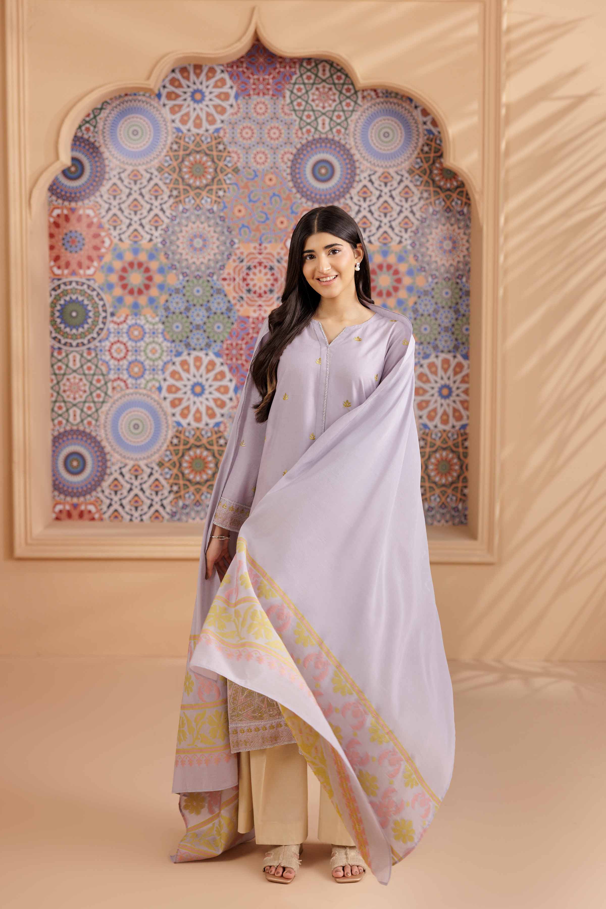 2 Piece - Embroidered Suit - PS25-190 - Image 12