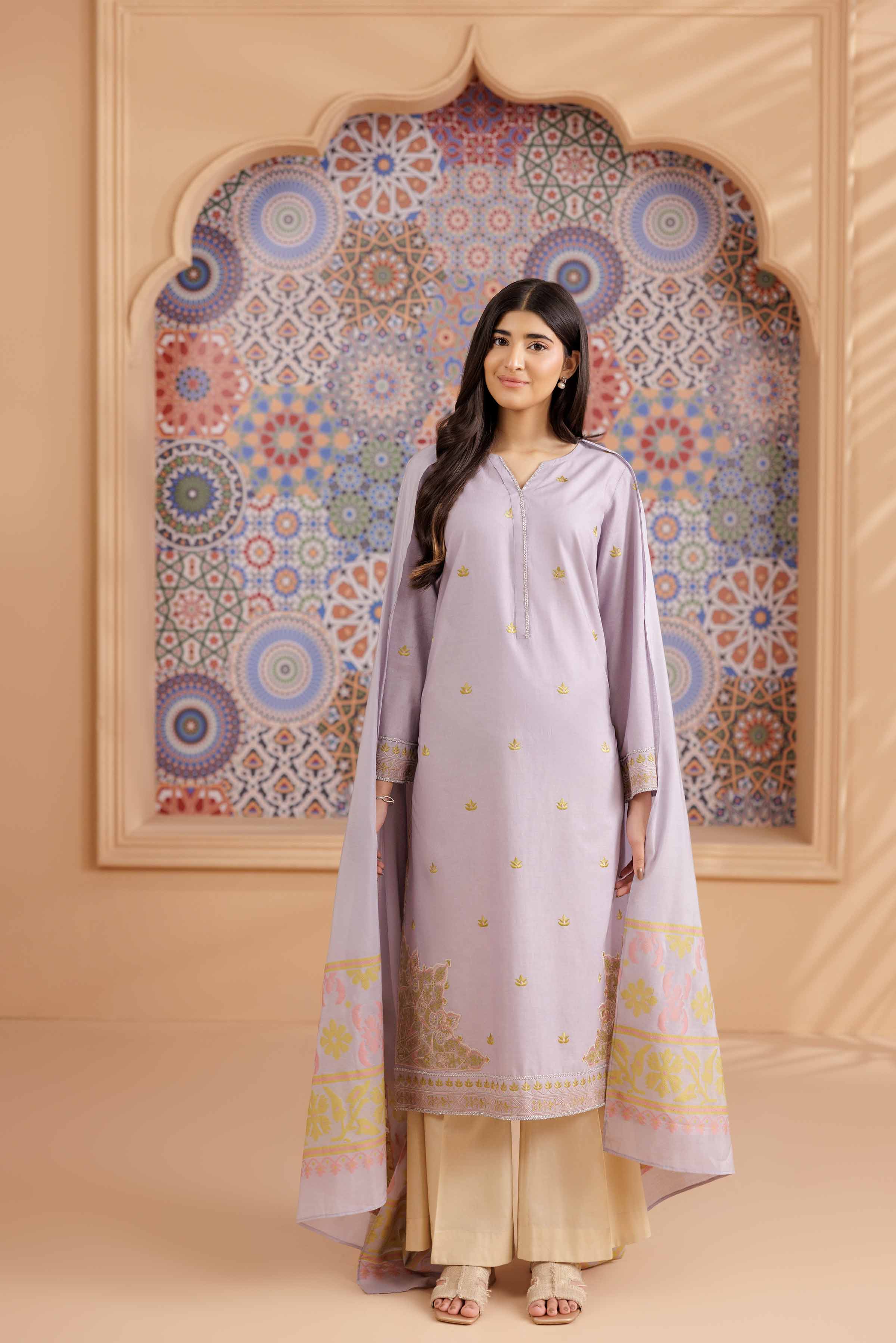 2 Piece - Embroidered Suit - PS25-190 - Image 2