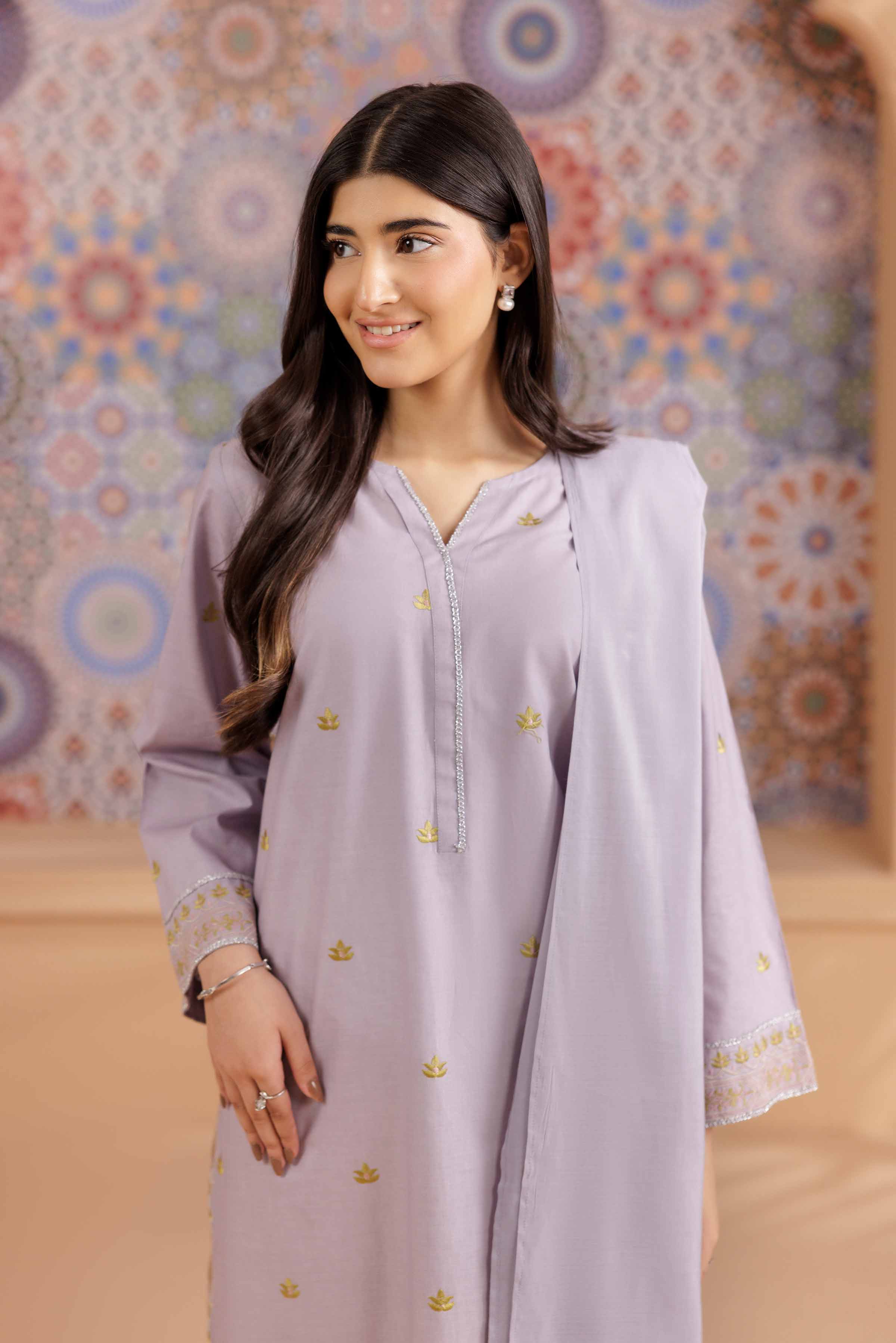 2 Piece - Embroidered Suit - PS25-190 - Image 3