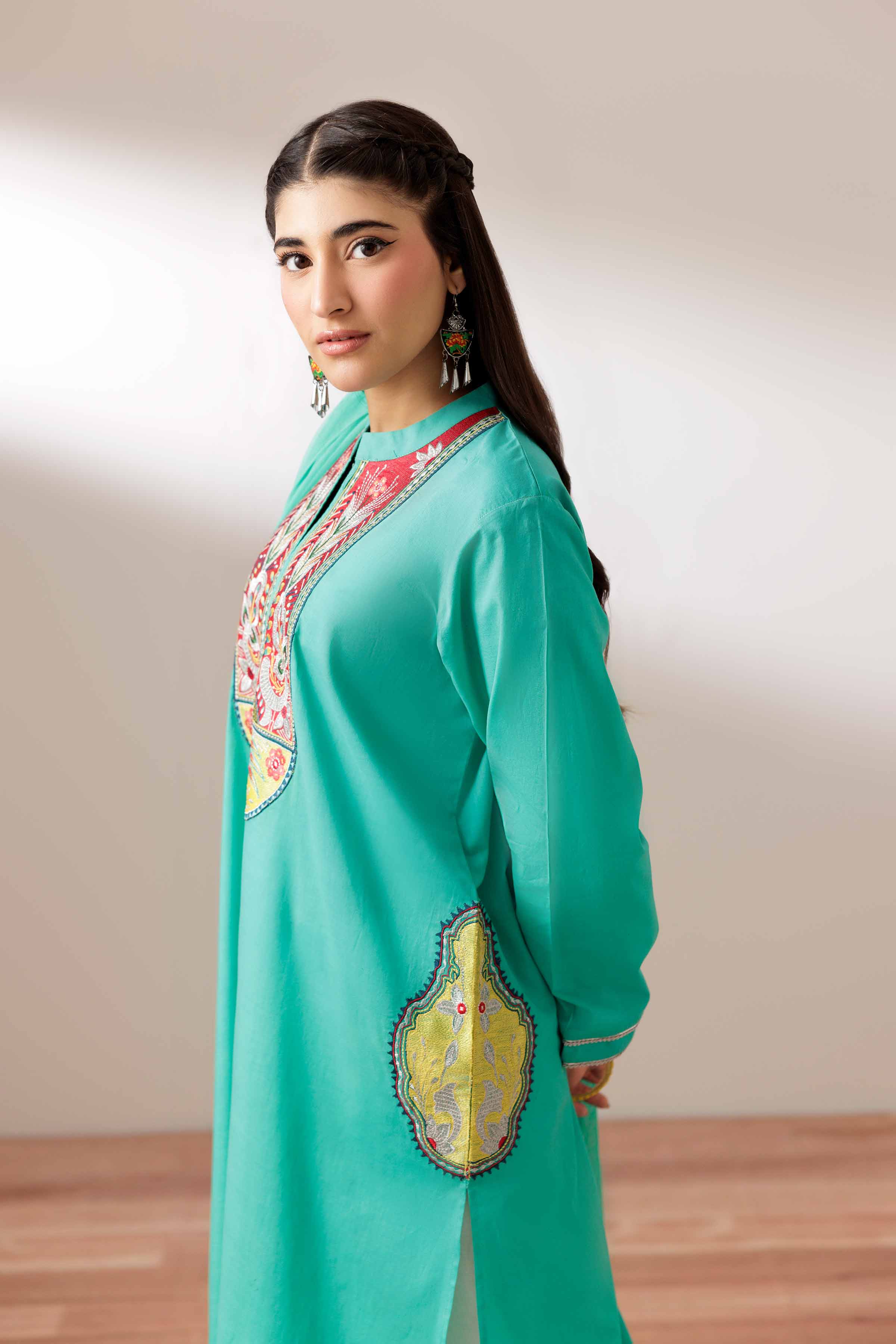 2 Piece - Embroidered Suit - PS25-203 - Image 5