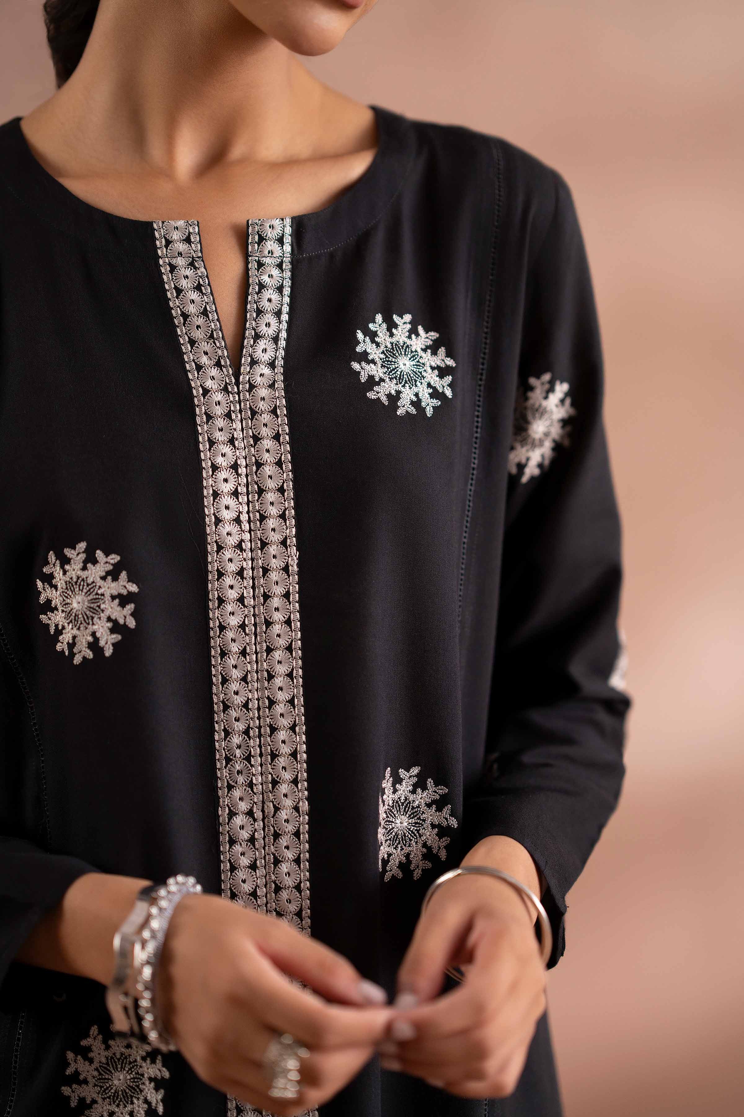 2 Piece - Embroidered Suit - PS25-206 - Image 6