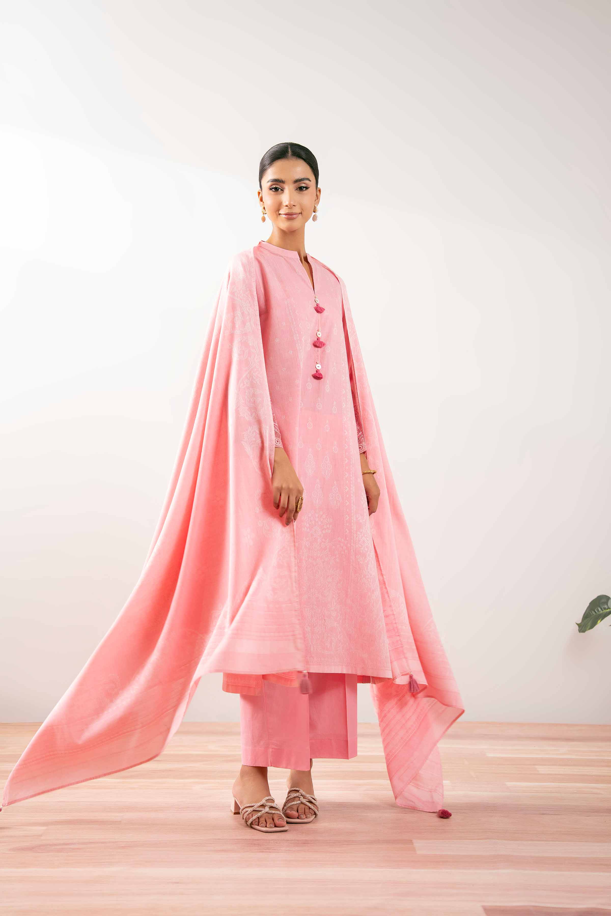 3 Piece -  Embroidered Suit - PS25-208 - Image 10