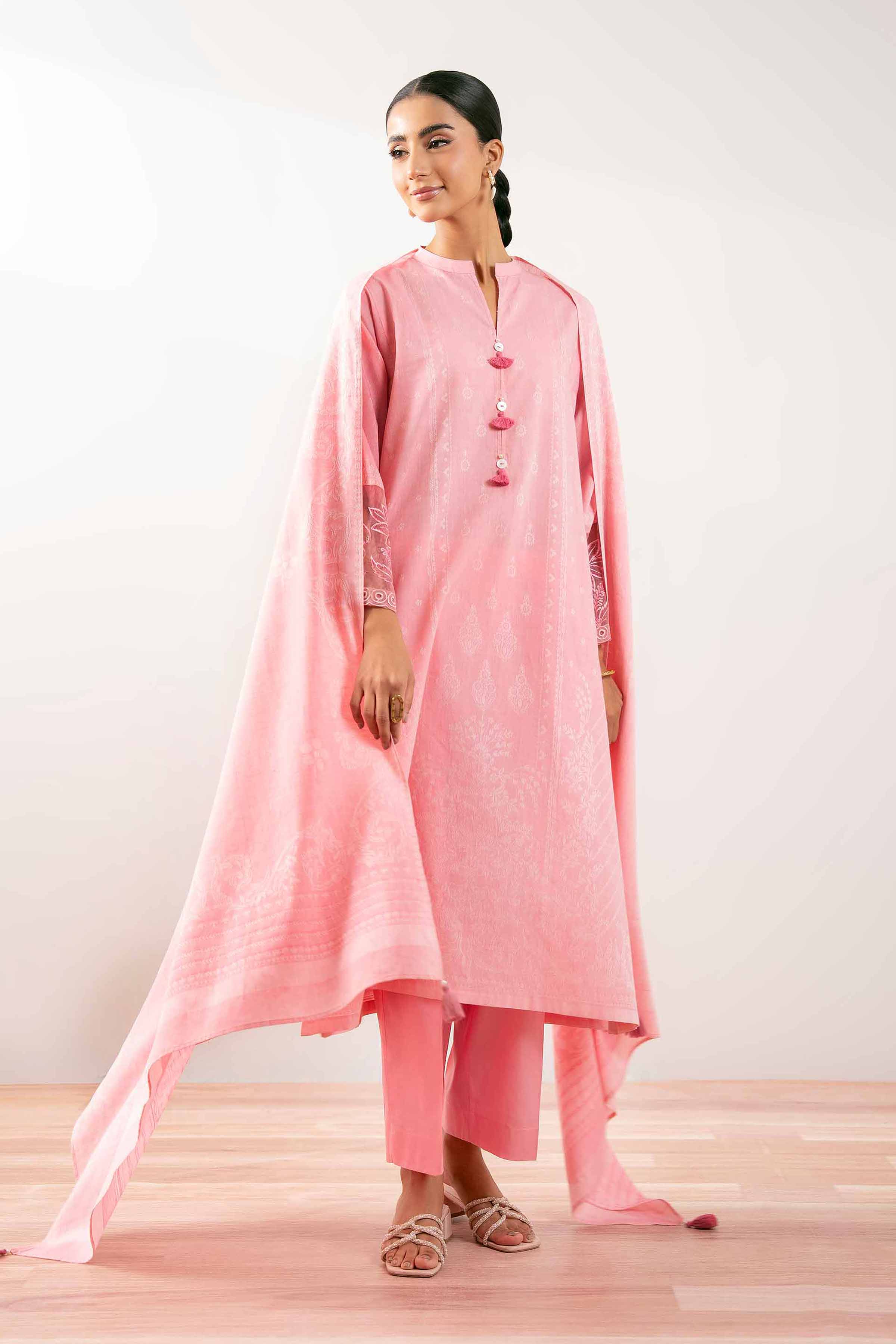 3 Piece -  Embroidered Suit - PS25-208 - Image 6