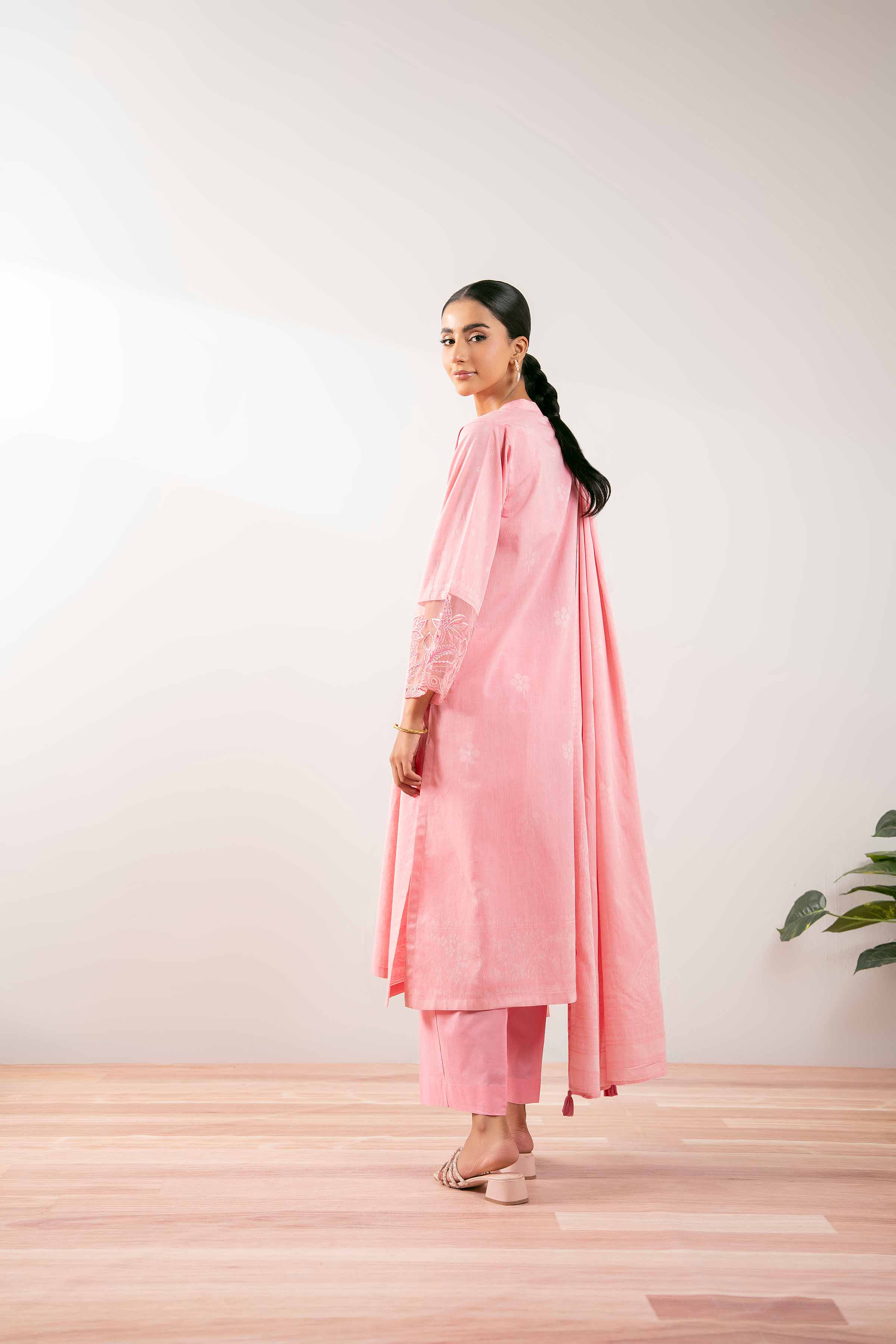 3 Piece -  Embroidered Suit - PS25-208 - Image 8