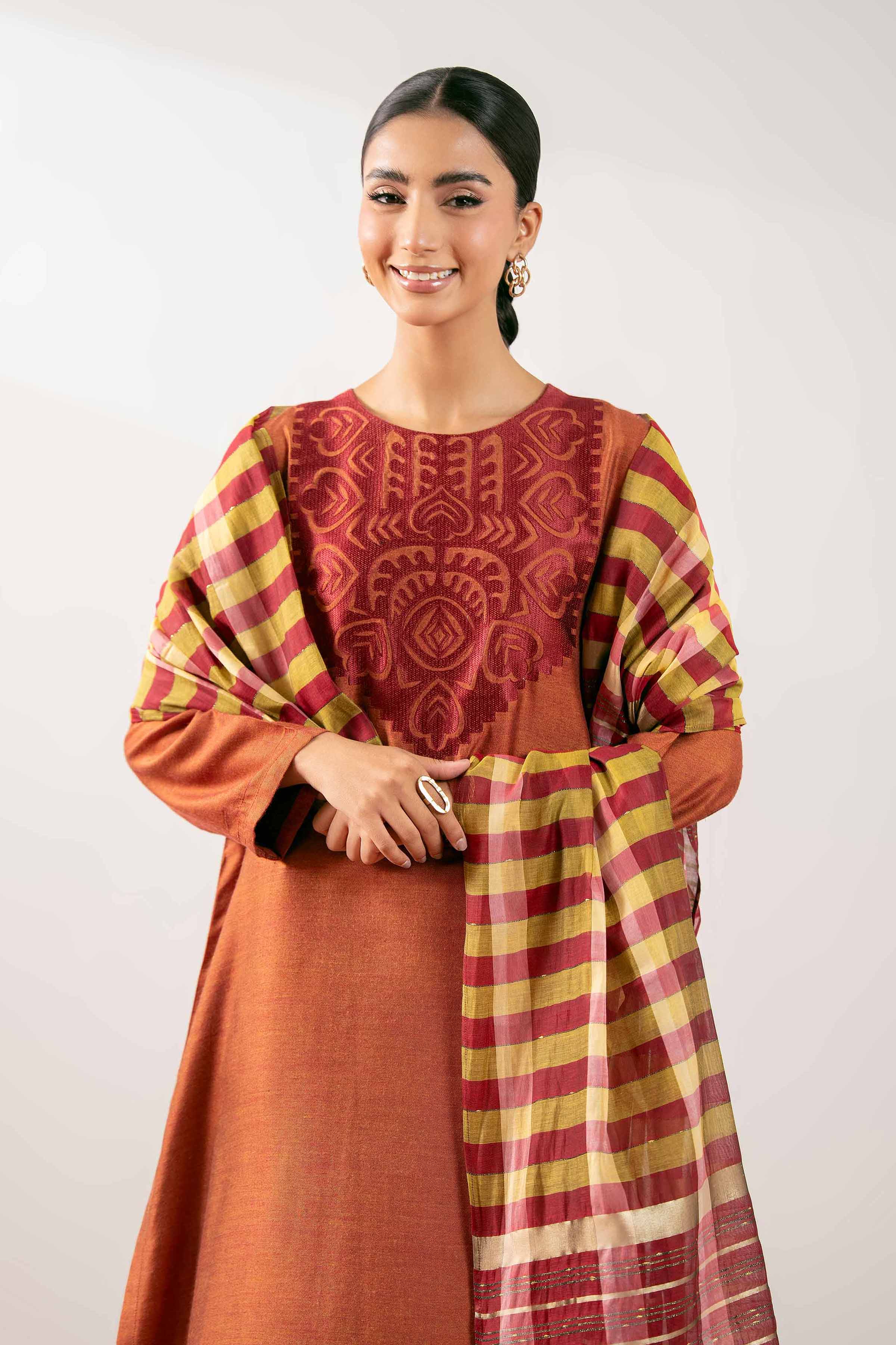 3 Piece - Embroidered Suit - PS25-212 - Image 2