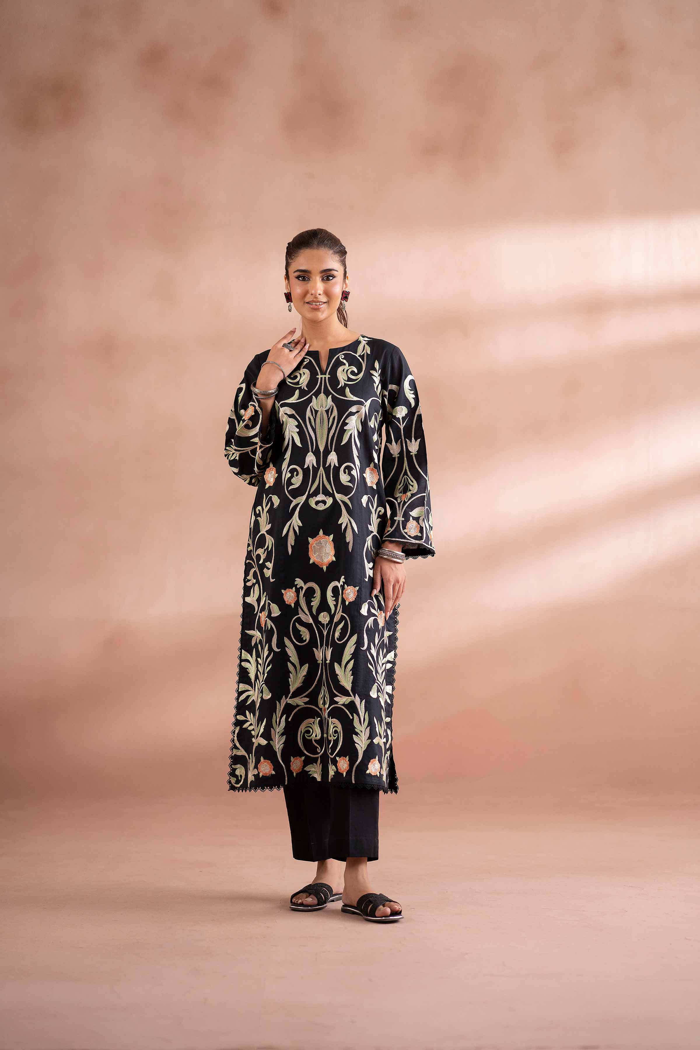 2 Piece - Embroidered Suit - PS25-213 - Image 4