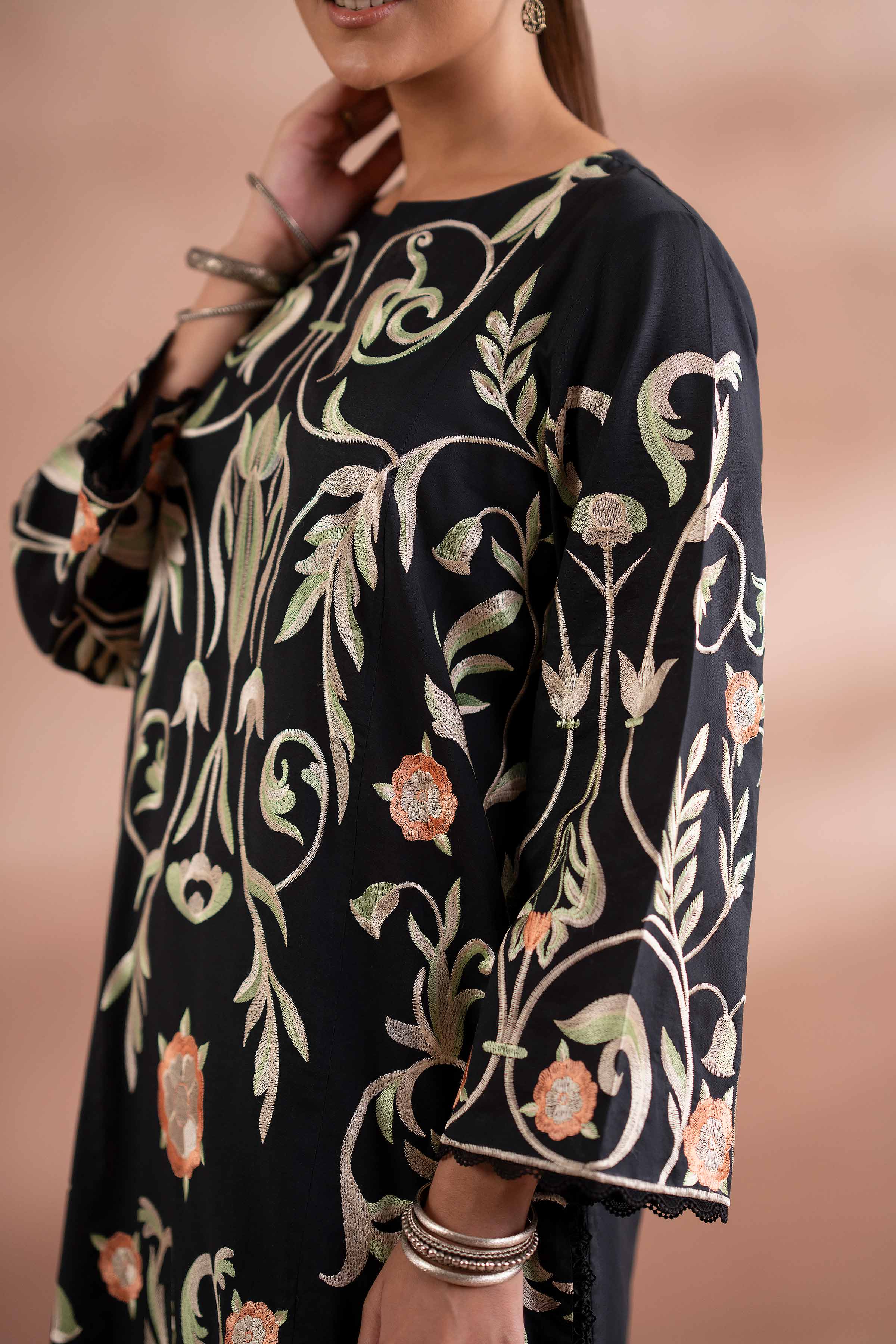 2 Piece - Embroidered Suit - PS25-213 - Image 5