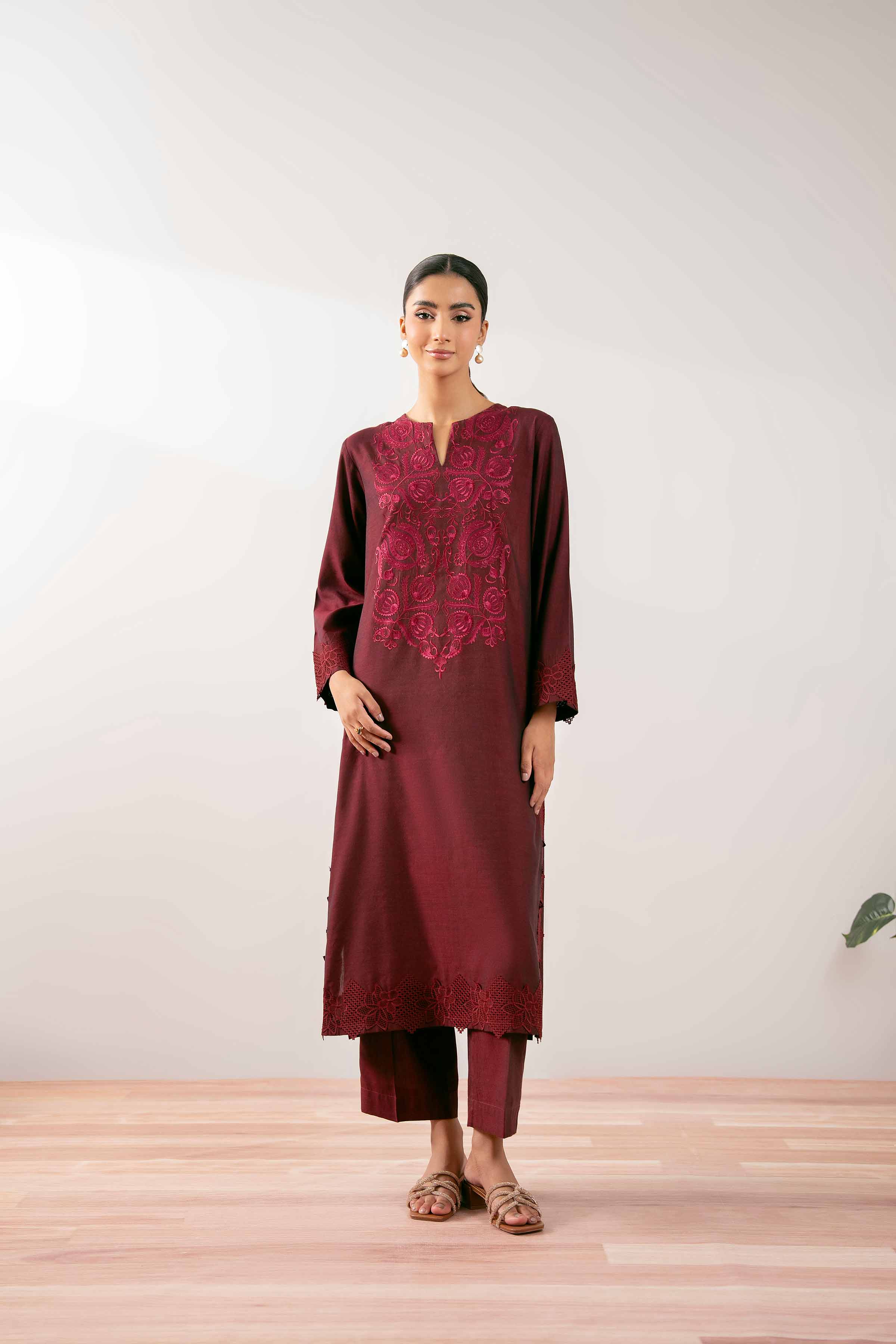 2 Piece - Embroidered Suit - PS25-254 - Image 4