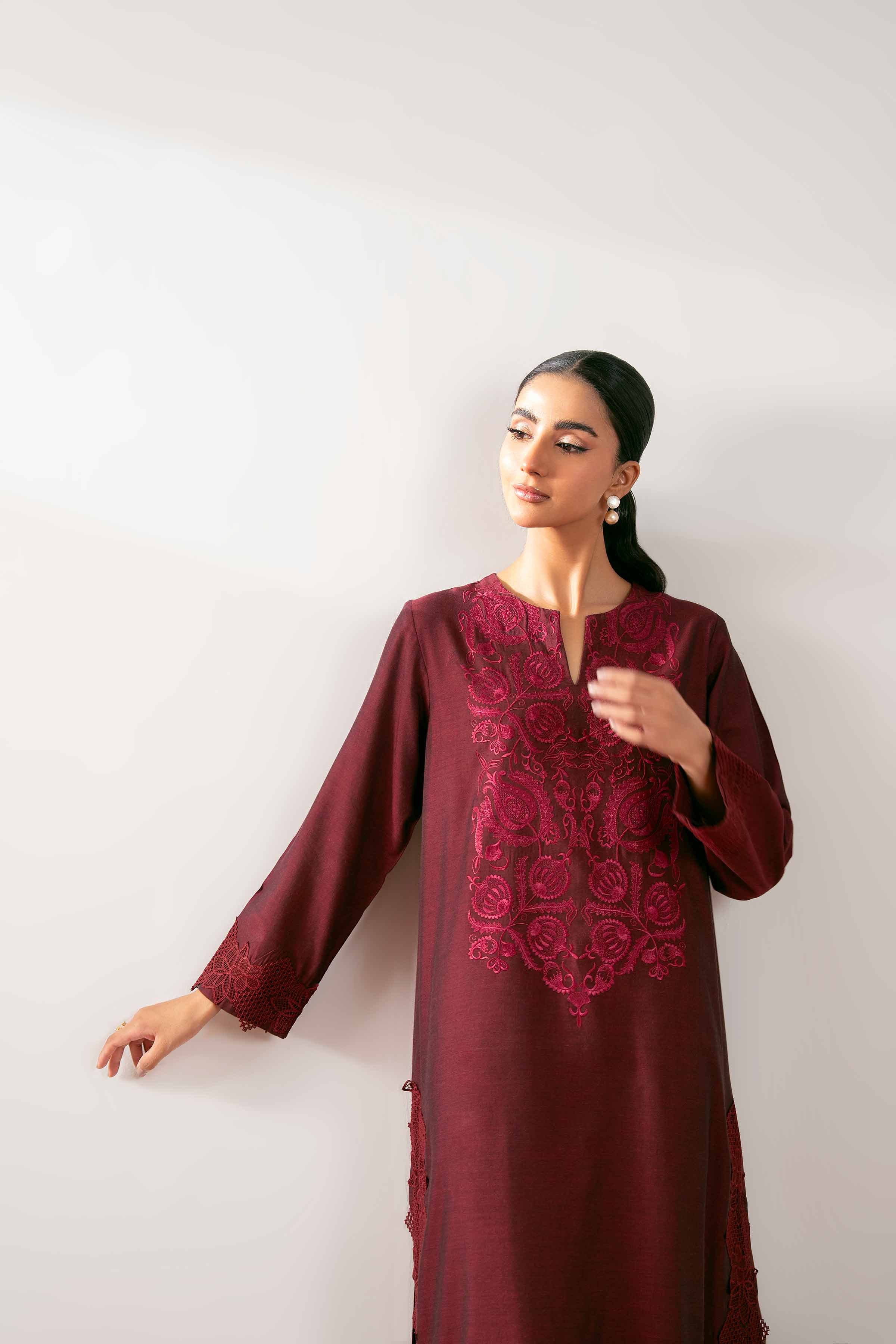 2 Piece - Embroidered Suit - PS25-254 - Image 5