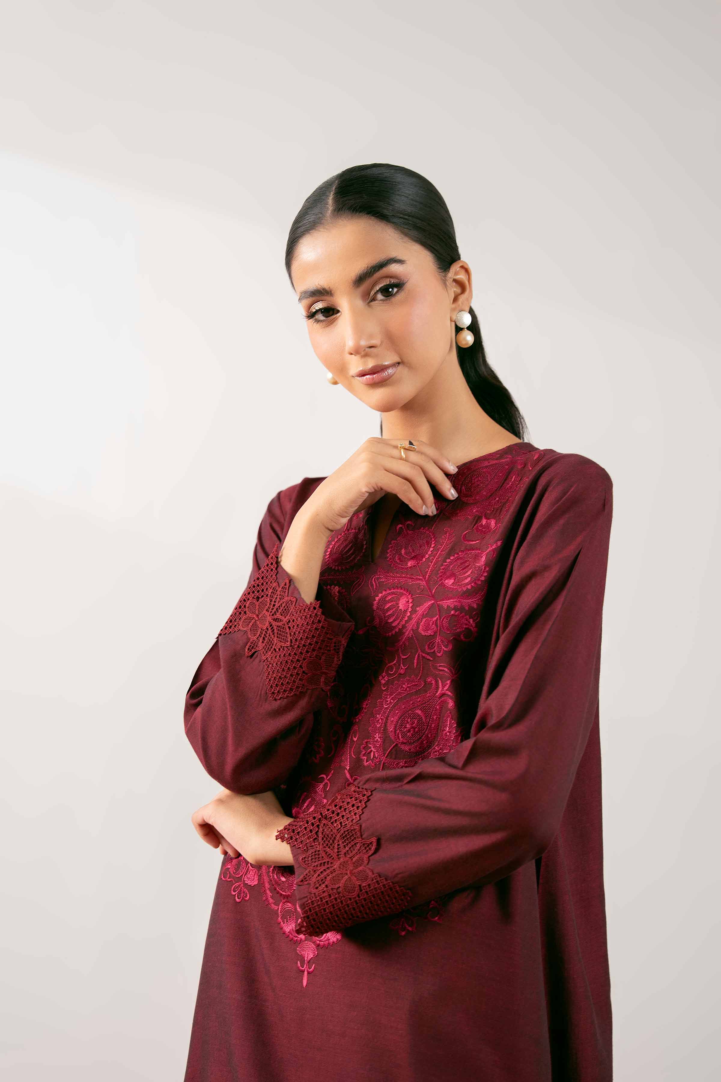 2 Piece - Embroidered Suit - PS25-254 - Image 6