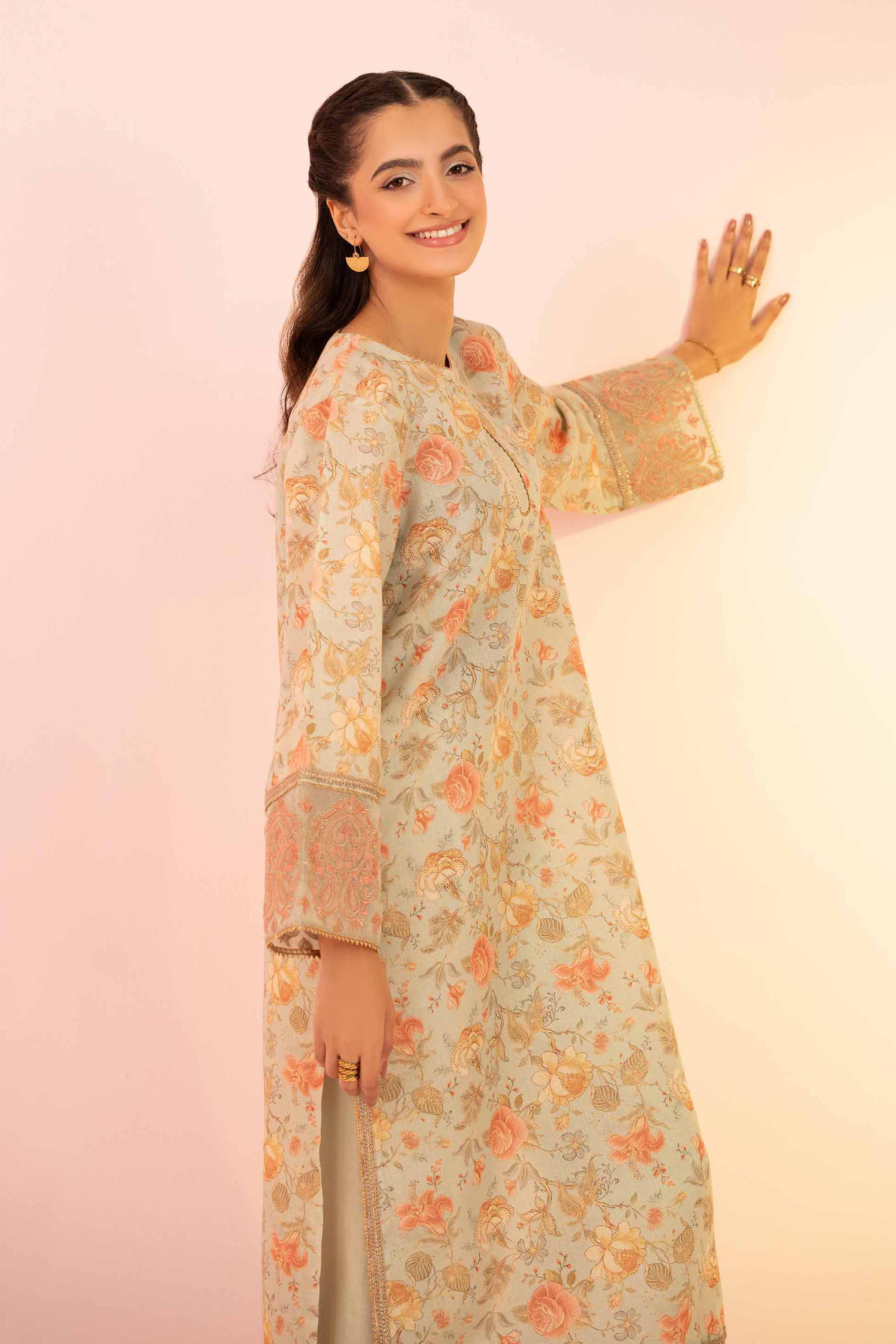 2 Piece - Printed Embroidered Suit - PS25-32 - Image 2