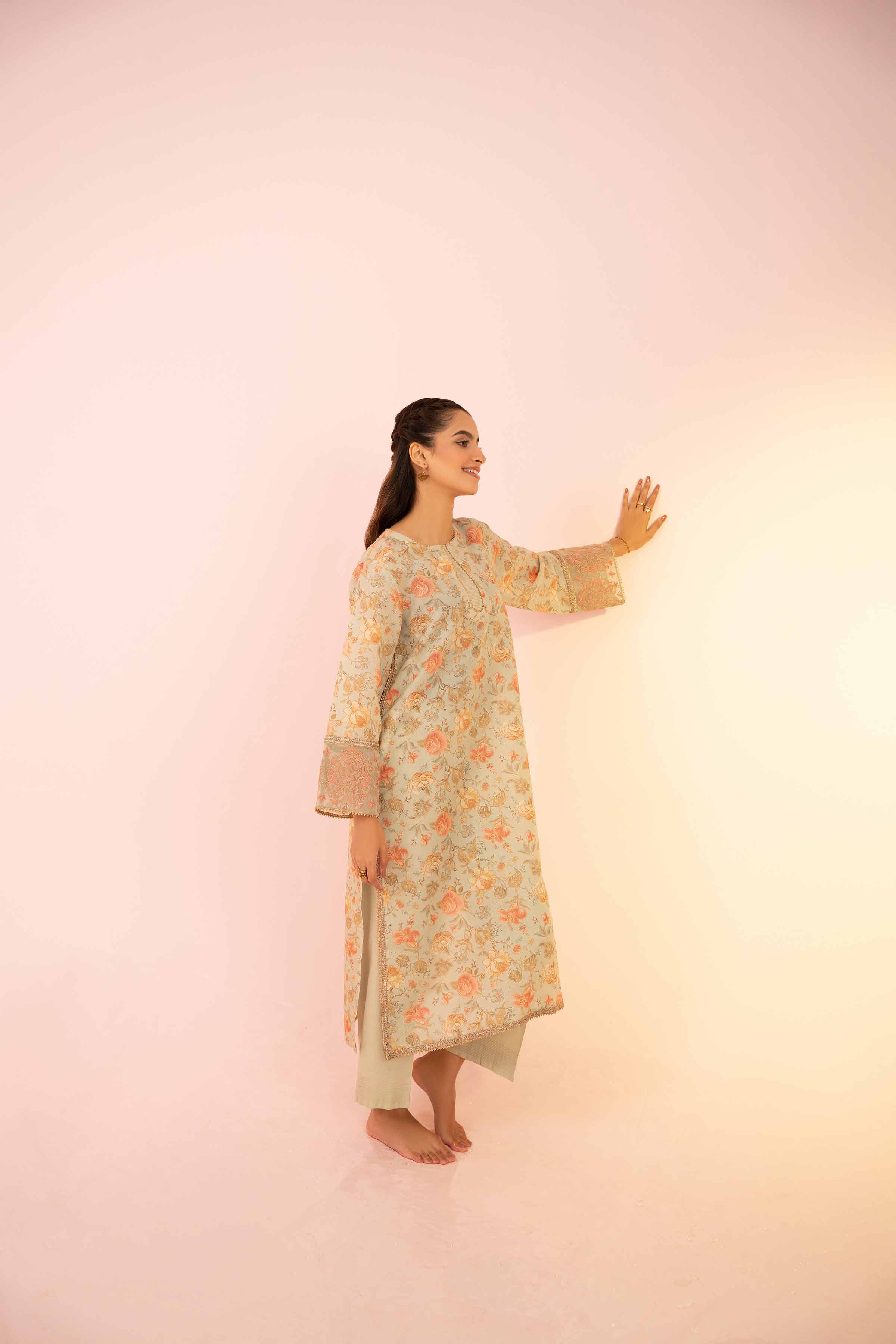 2 Piece - Printed Embroidered Suit - PS25-32 - Image 3