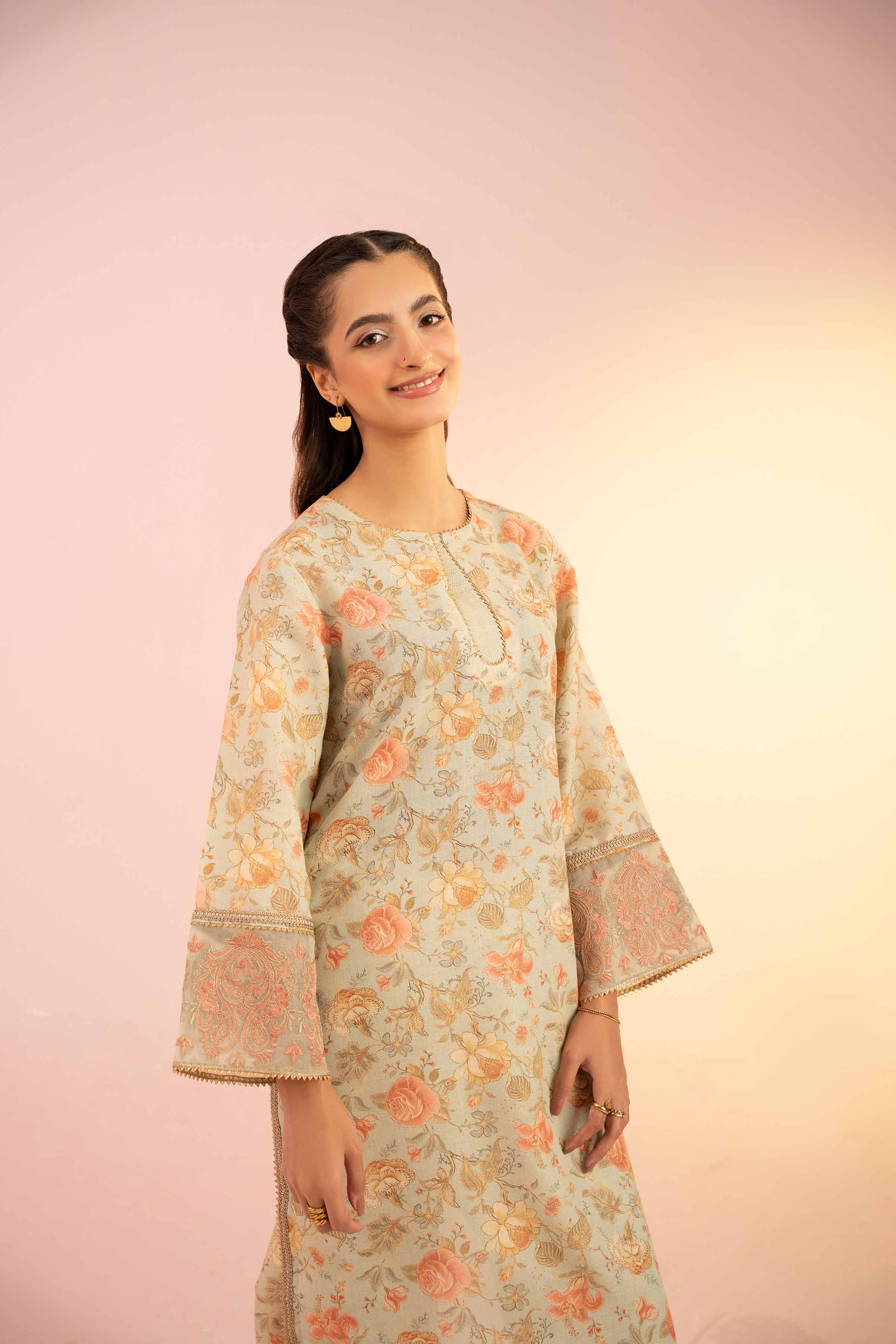 2 Piece - Printed Embroidered Suit - PS25-32 - Image 6