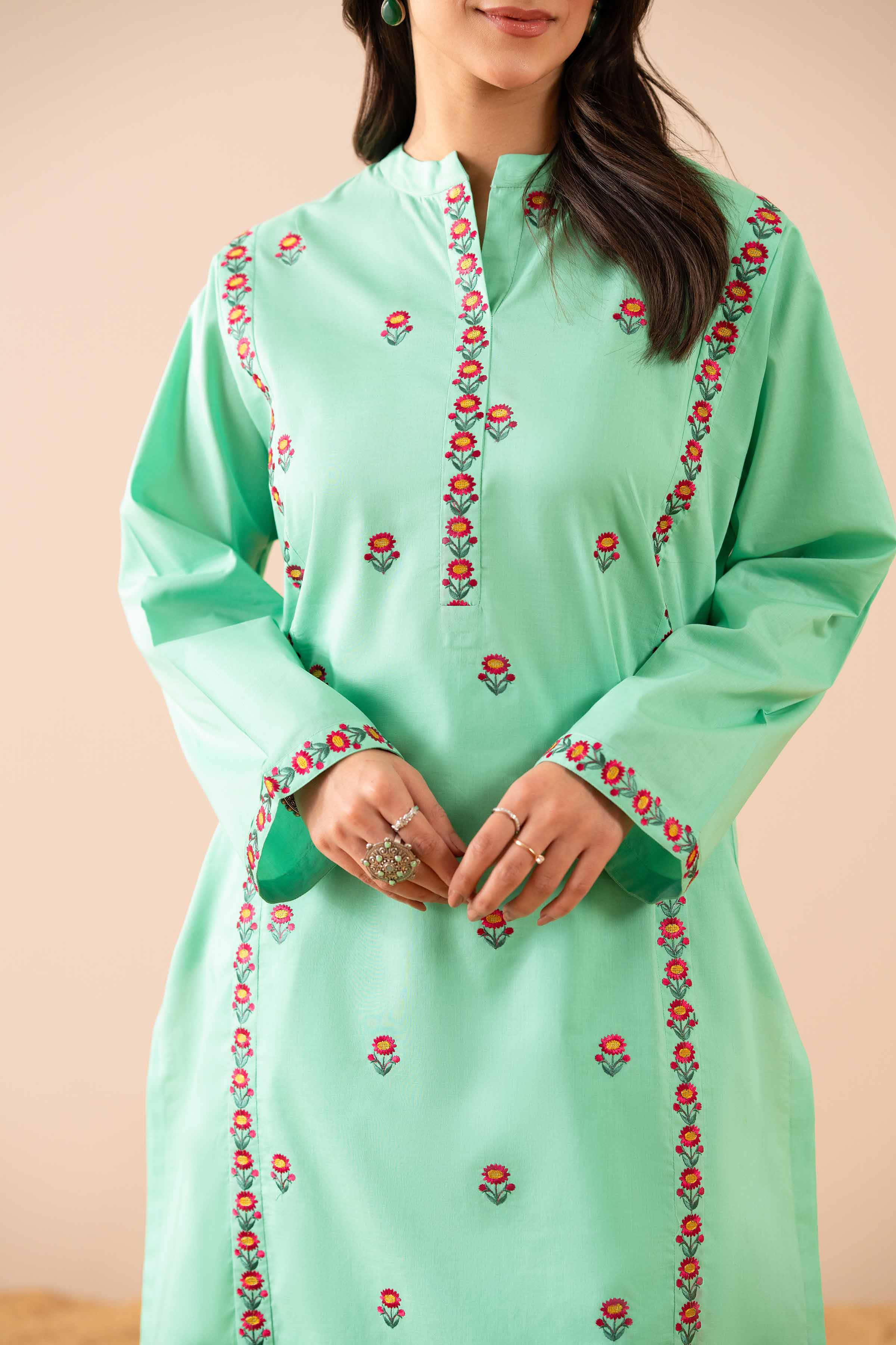 2 Piece - Embroidered Suit - PS25-47 - Image 5