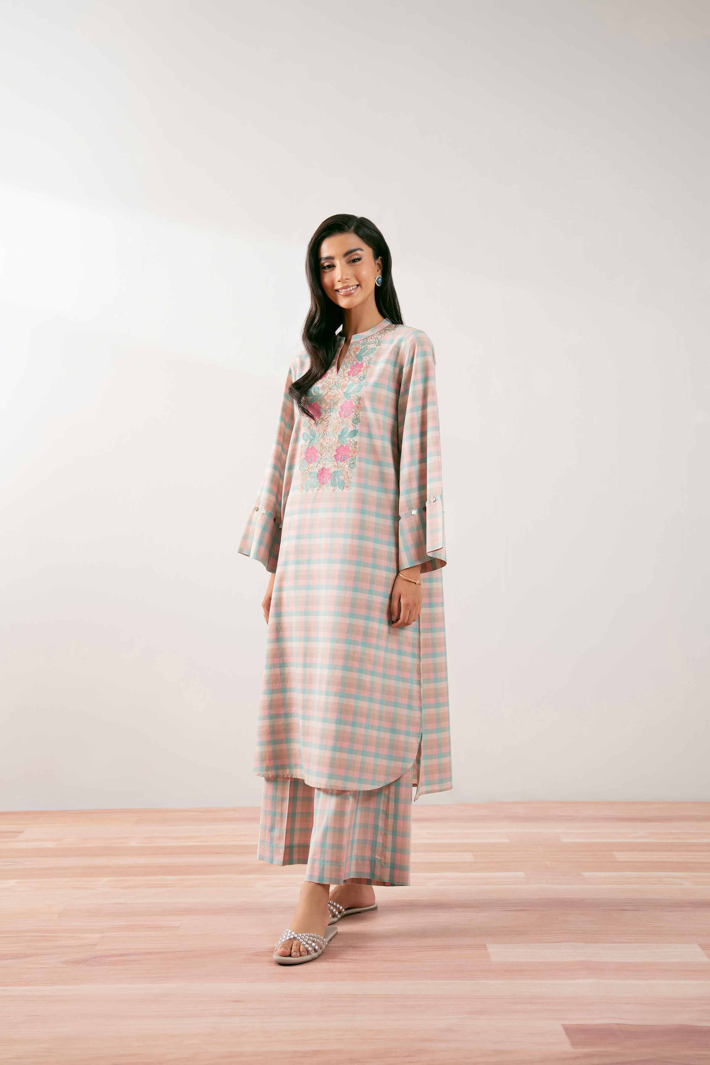 2 Piece - Embroidered Suit - PS25-66 - Image 5