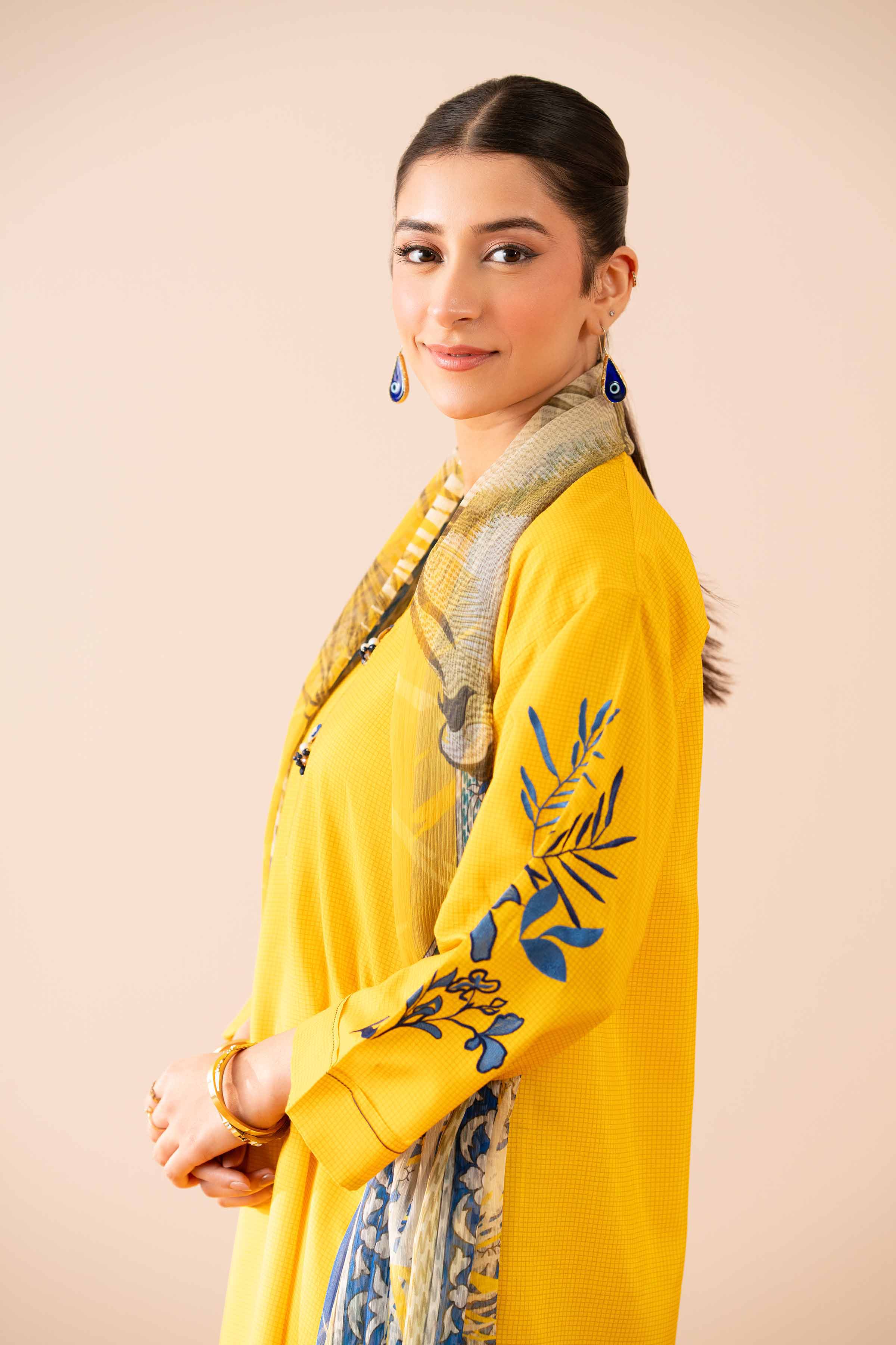 2 Piece - Printed Embroidered Suit - PS25-68 - Image 2