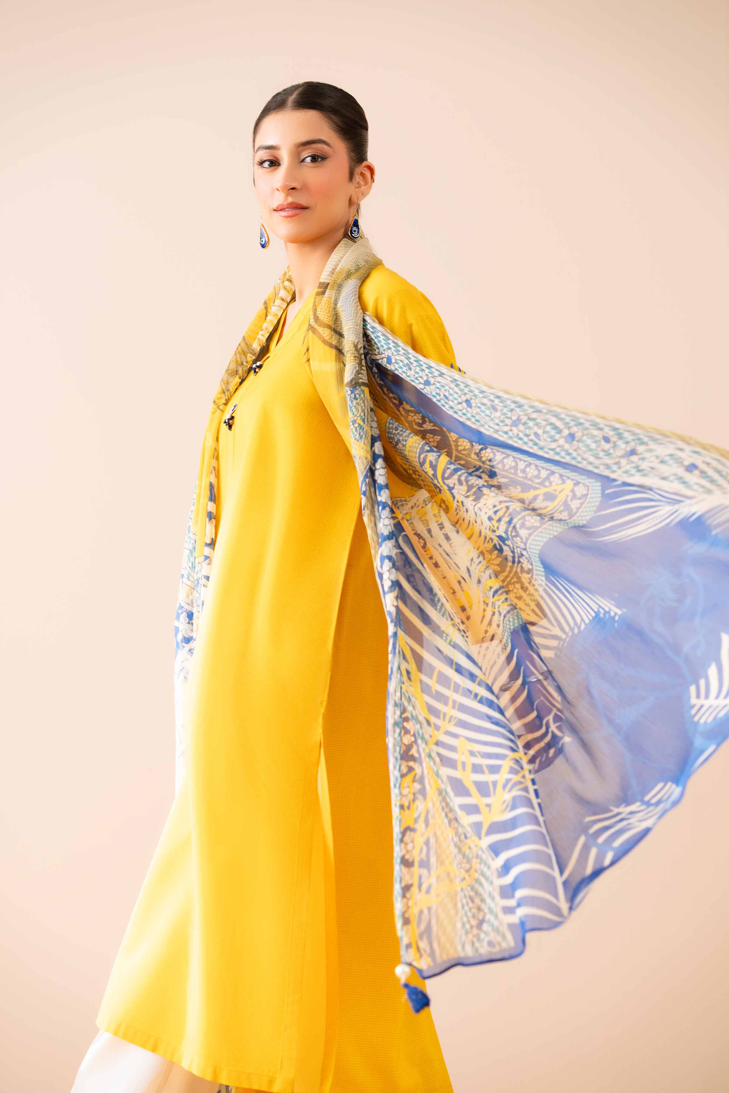 2 Piece - Printed Embroidered Suit - PS25-68 - Image 8