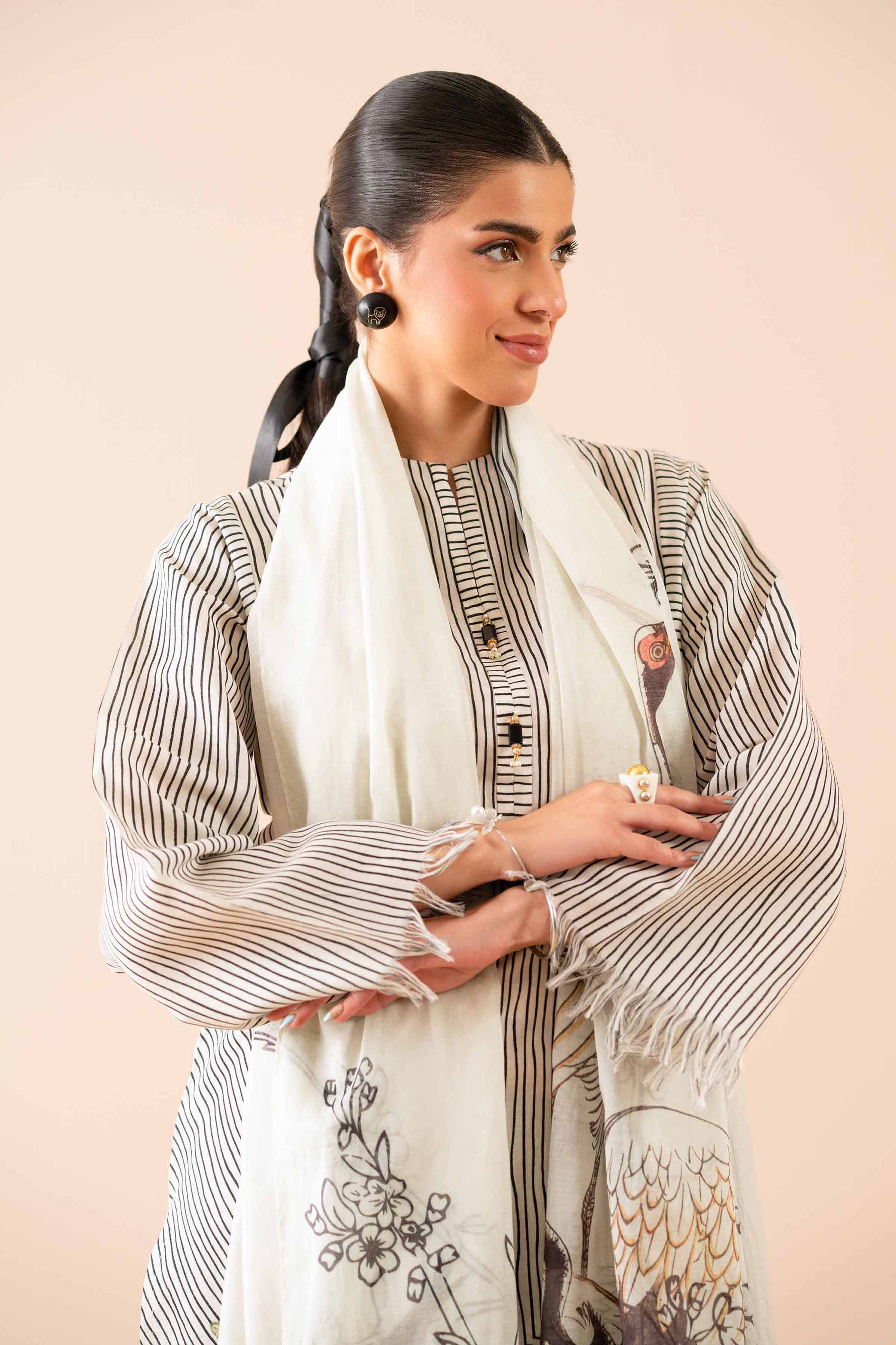 2 Piece - Printed Embroidered Suit - PS25-84 - Image 2
