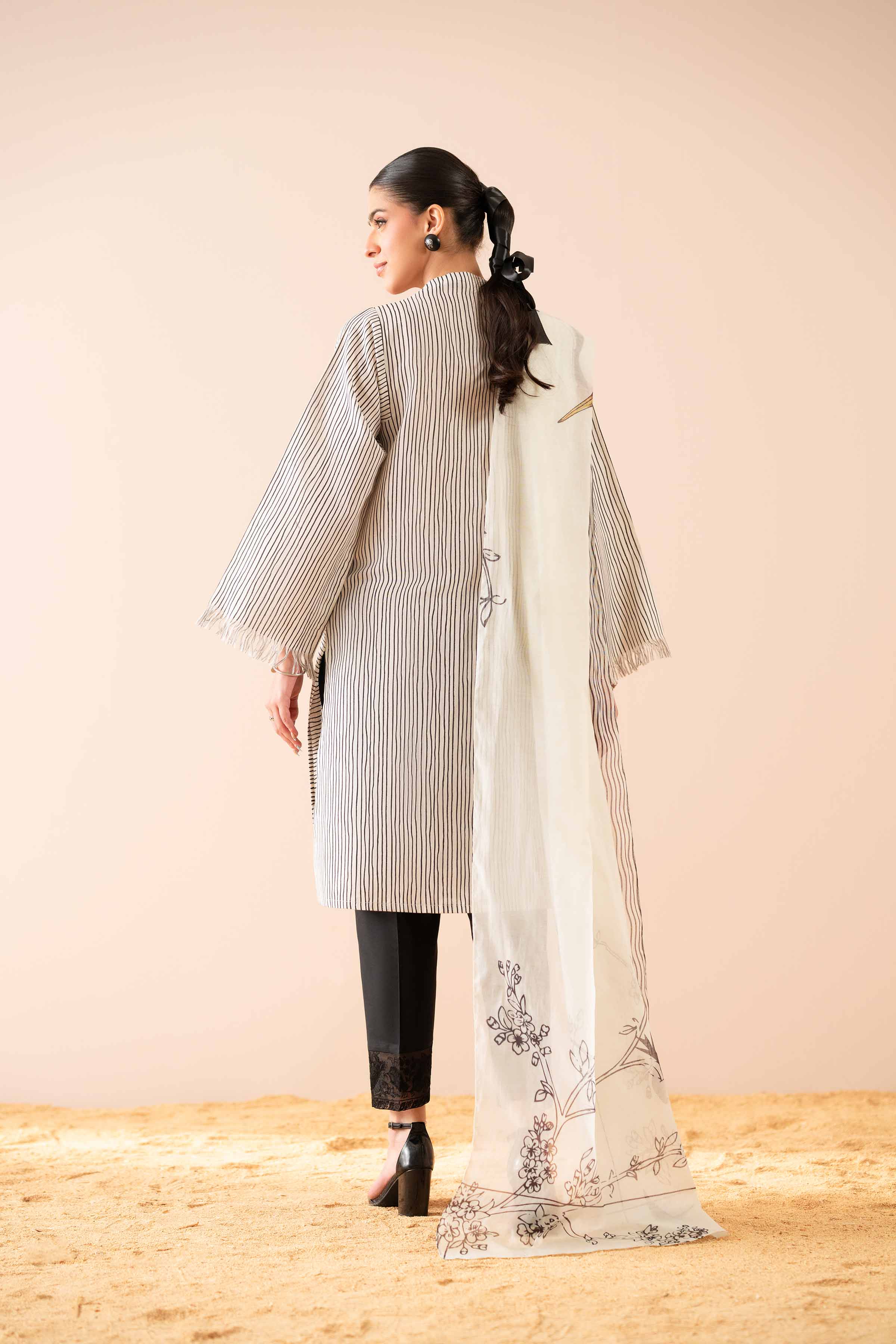 2 Piece - Printed Embroidered Suit - PS25-84 - Image 3