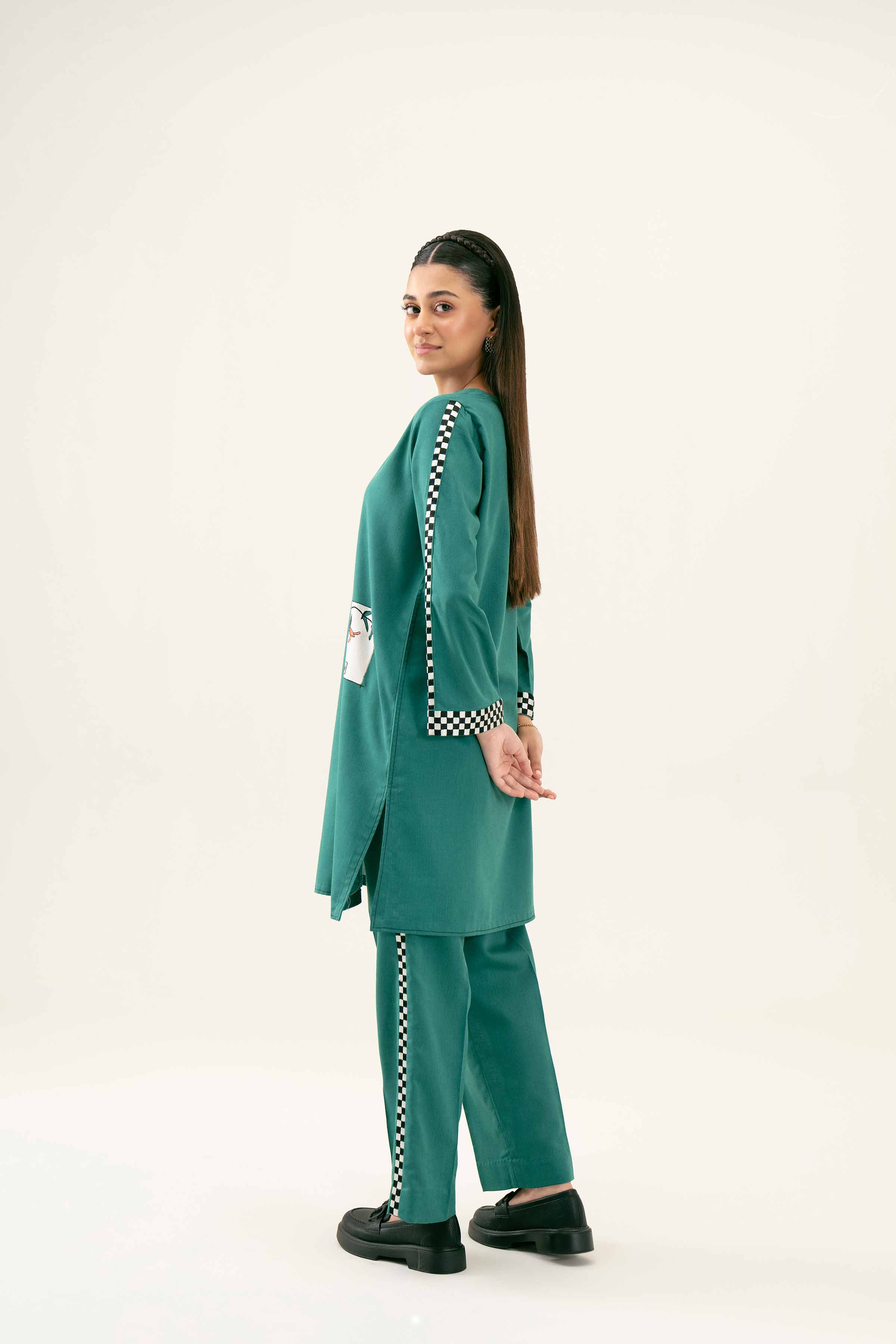 2 Piece - Embroidered Suit - PW24-166 - Image 3